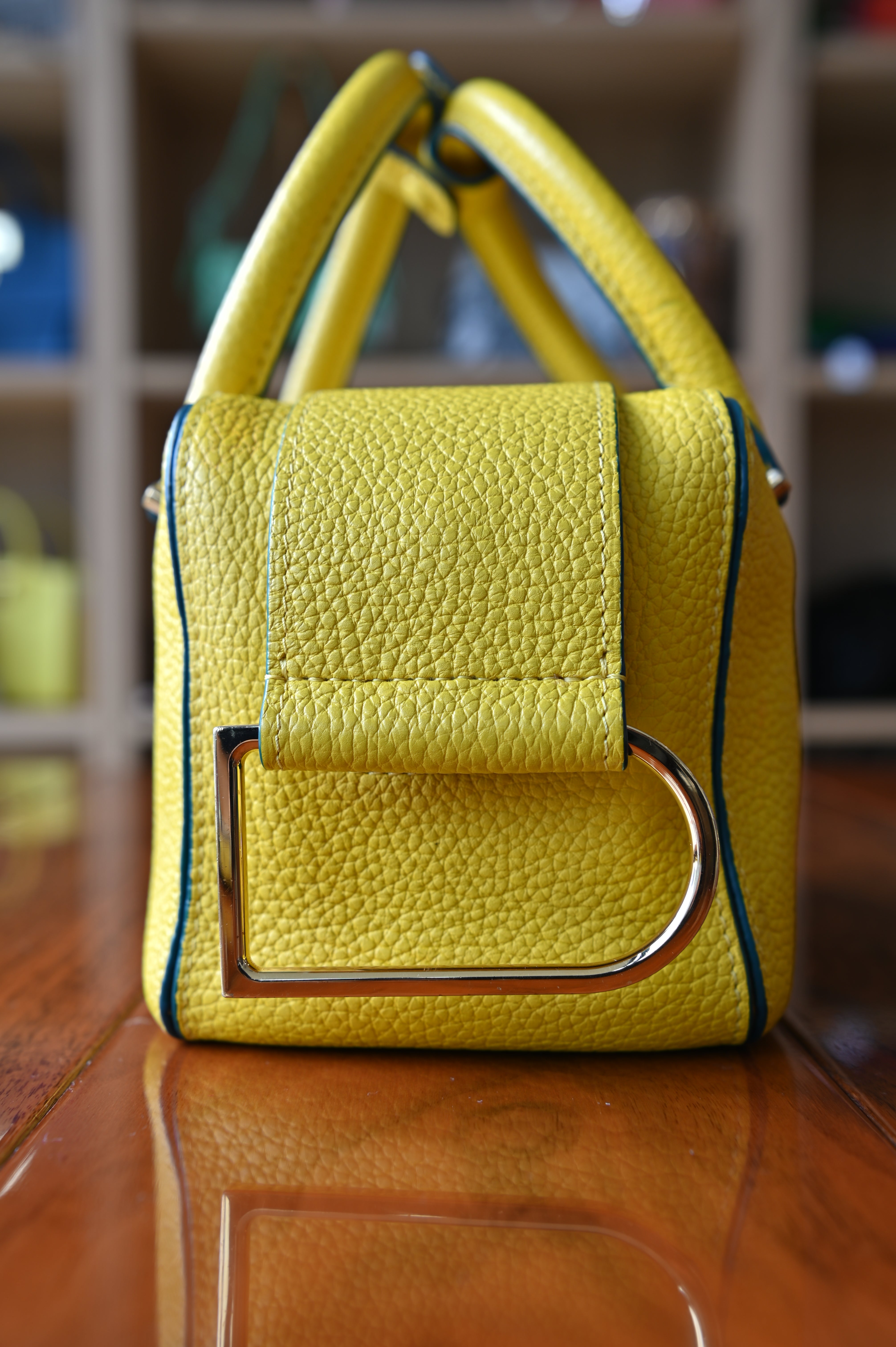 Delvaux Yellow Cool Box Nano Bag side