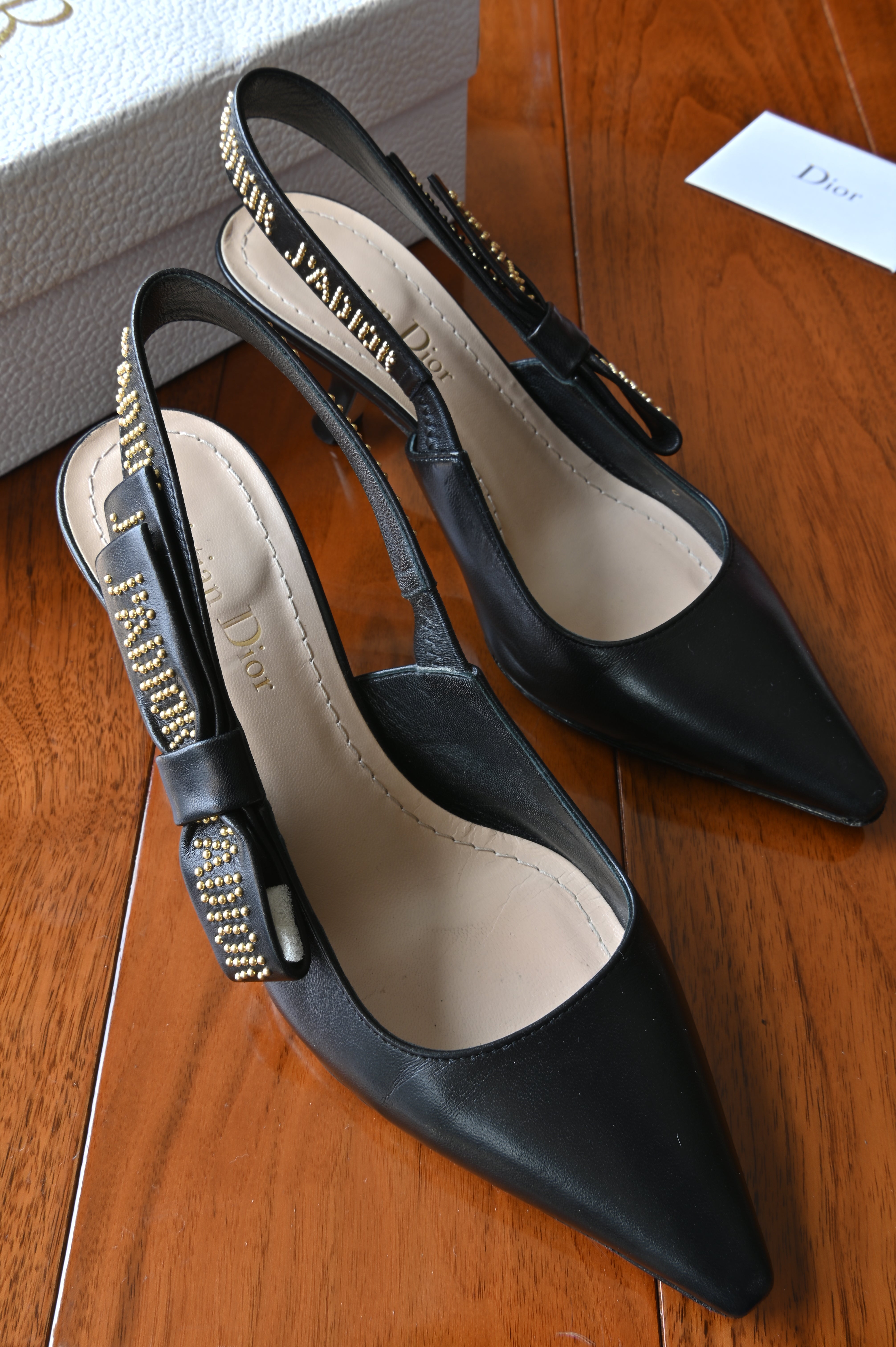 Dior J'Adior Black Slingback Pumps
