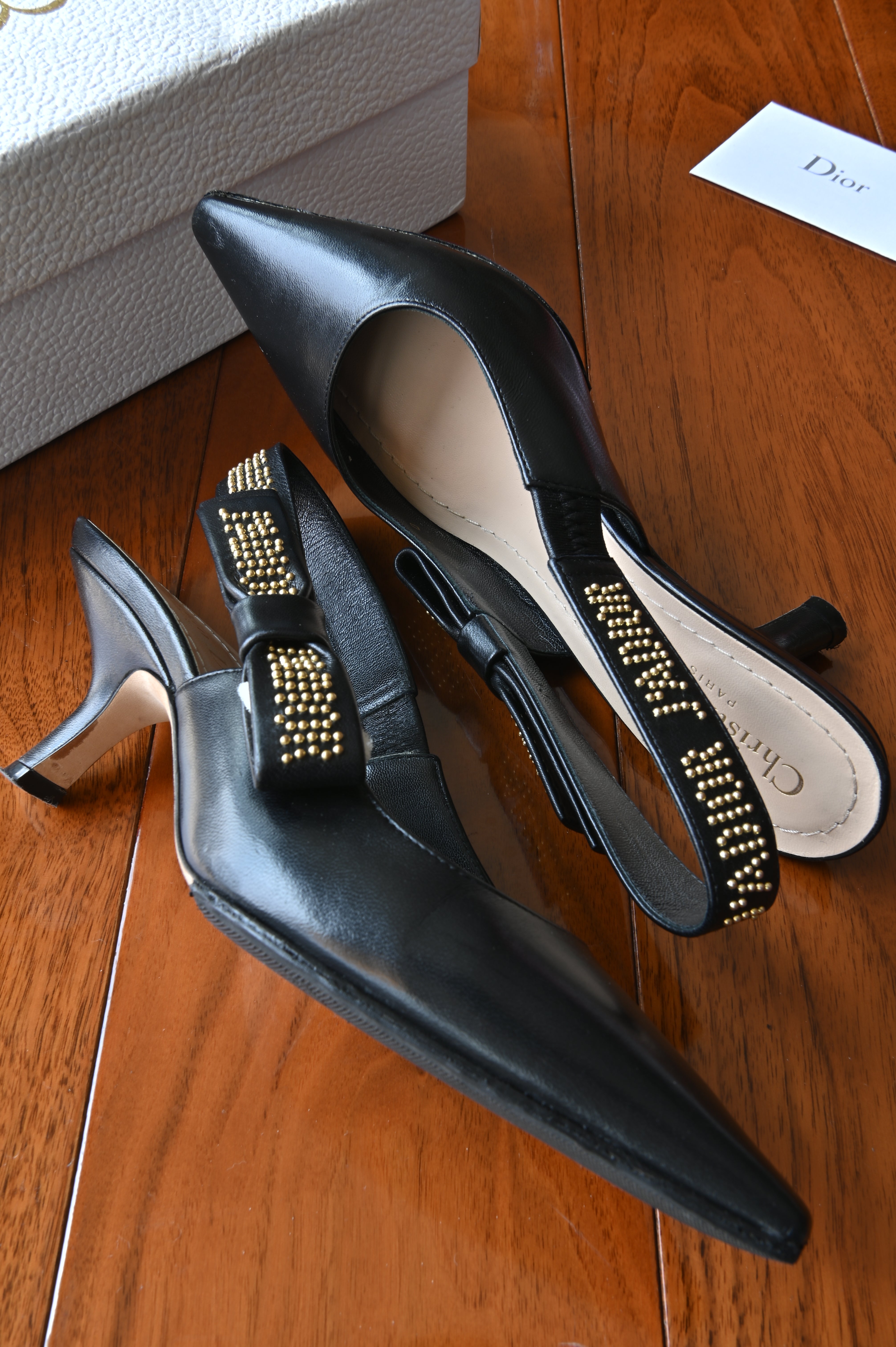 Dior J'Adior Black Slingback Pumps side