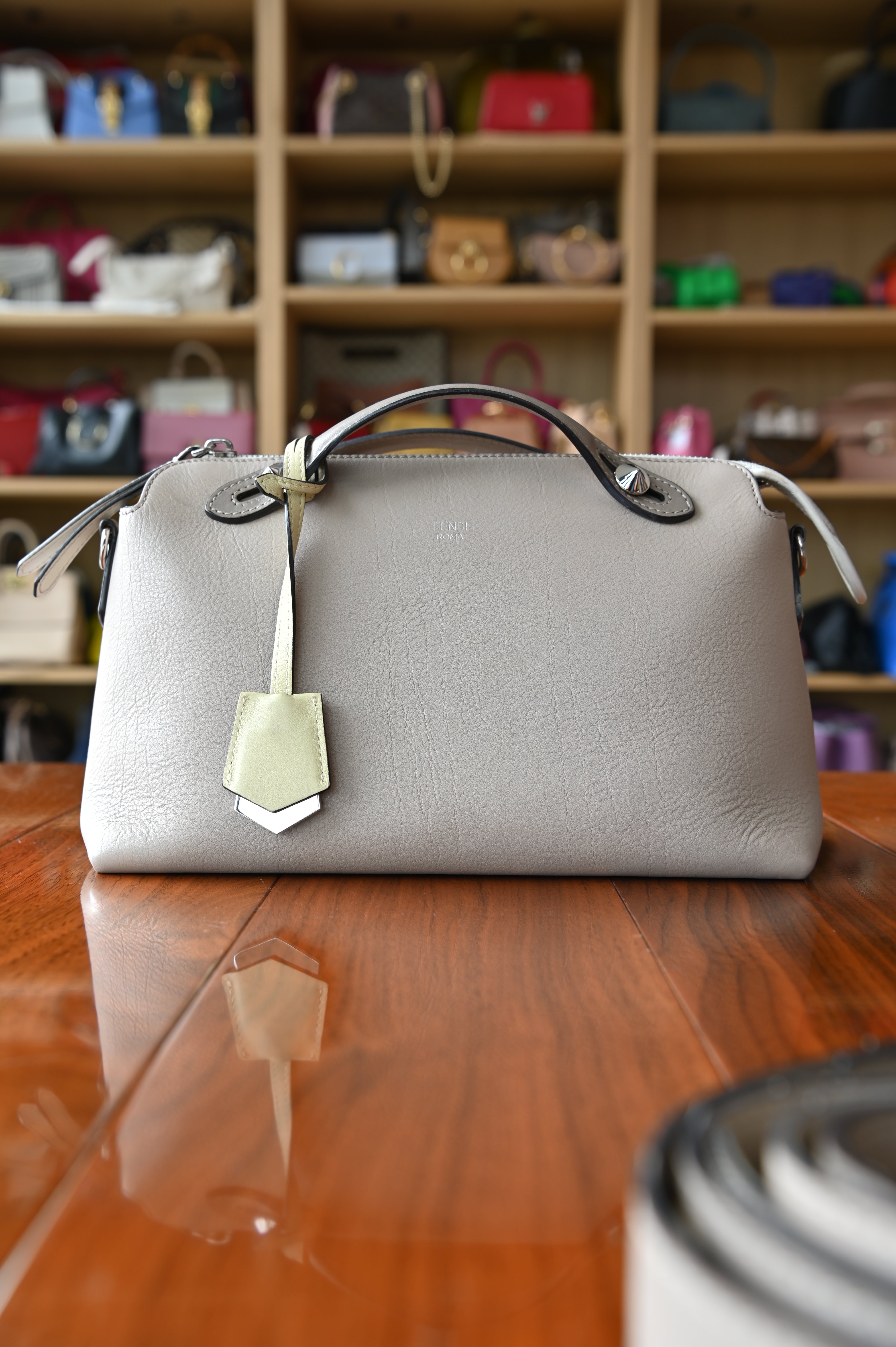 Fendi By The Way Taupe Shoulder Bag