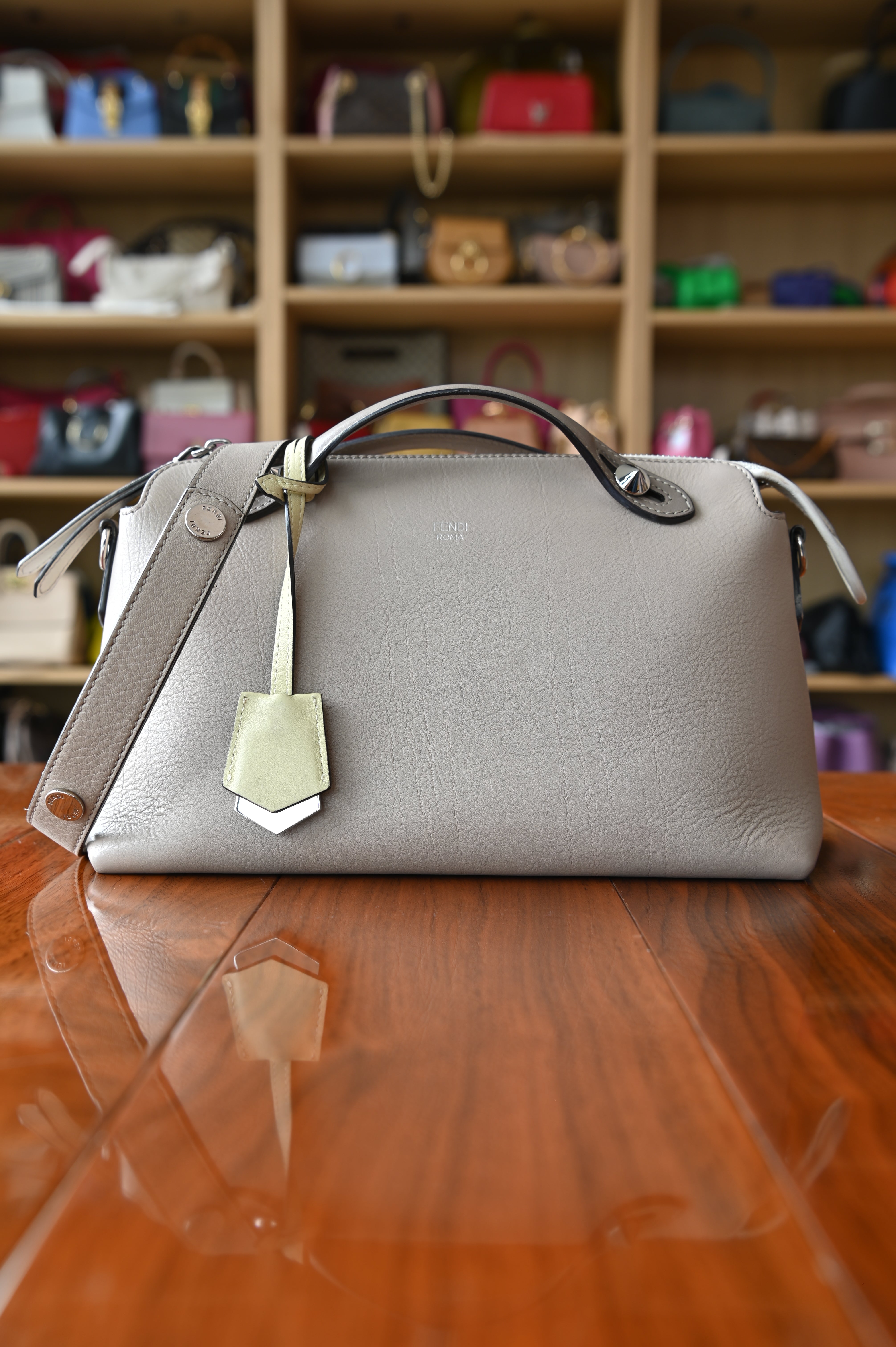 Fendi By The Way Taupe Shoulder Bag strap