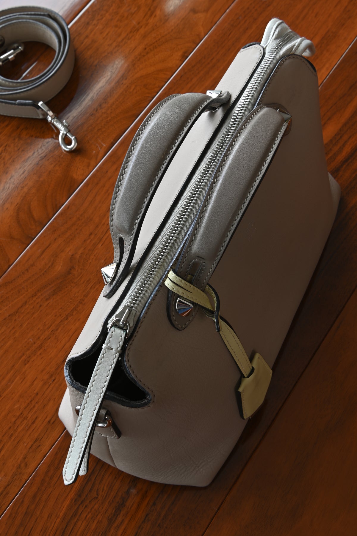 Fendi By The Way Taupe Shoulder Bag top
