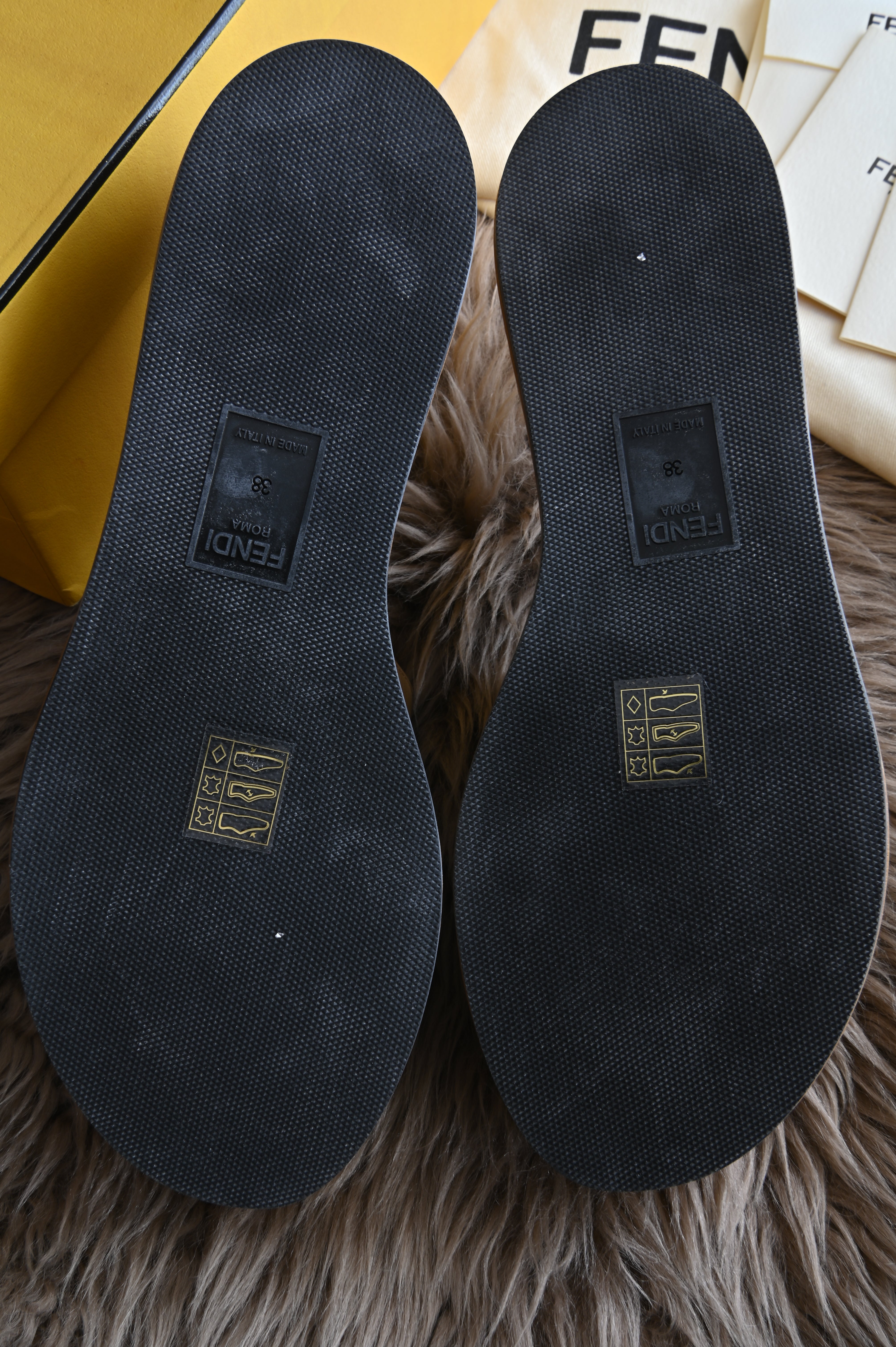 Fendi Fendi First Tan with Silver hardware Platform Heels bottom