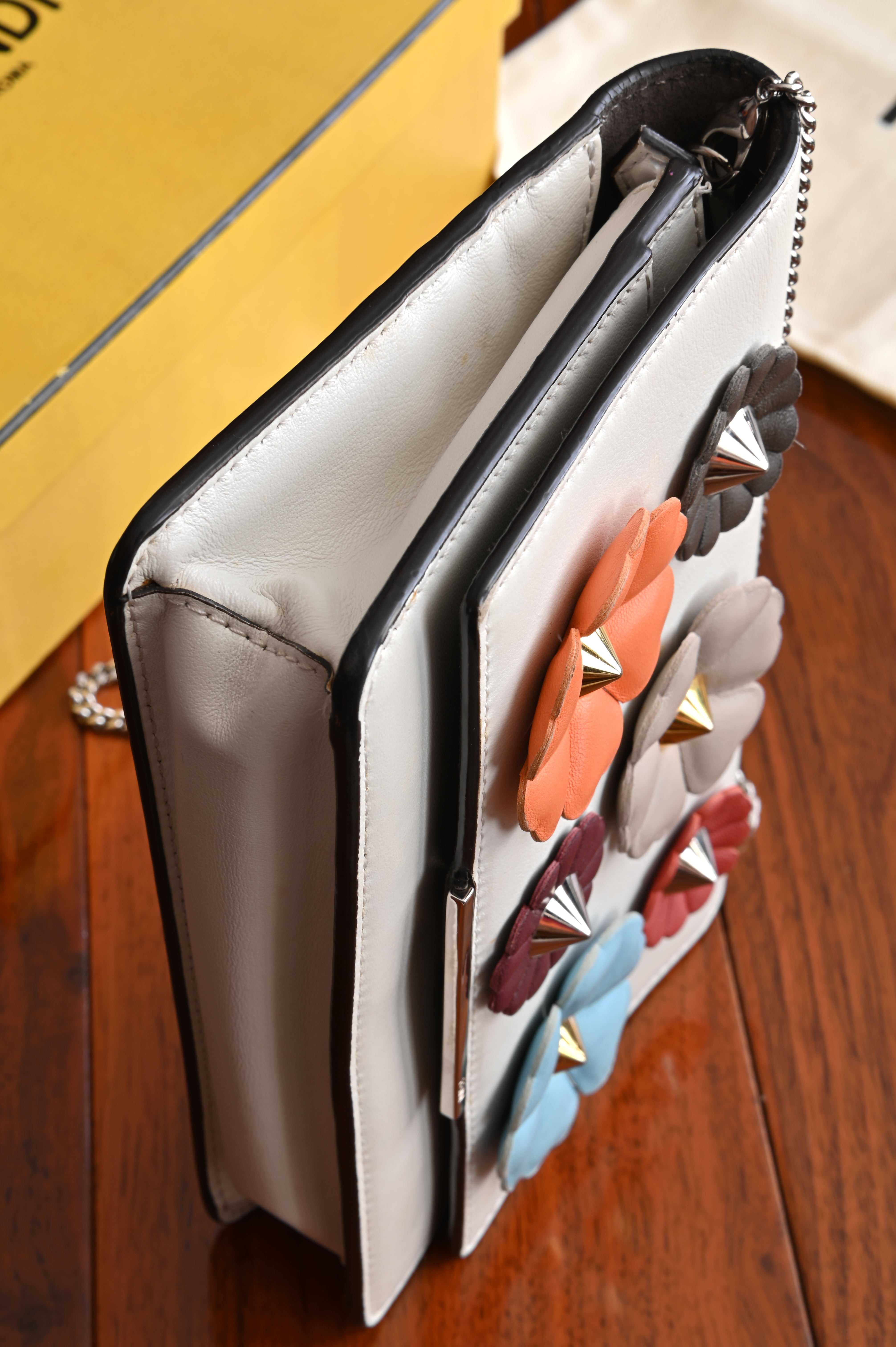 Fendi Floral Wallet on Chain Multicolor Bag left