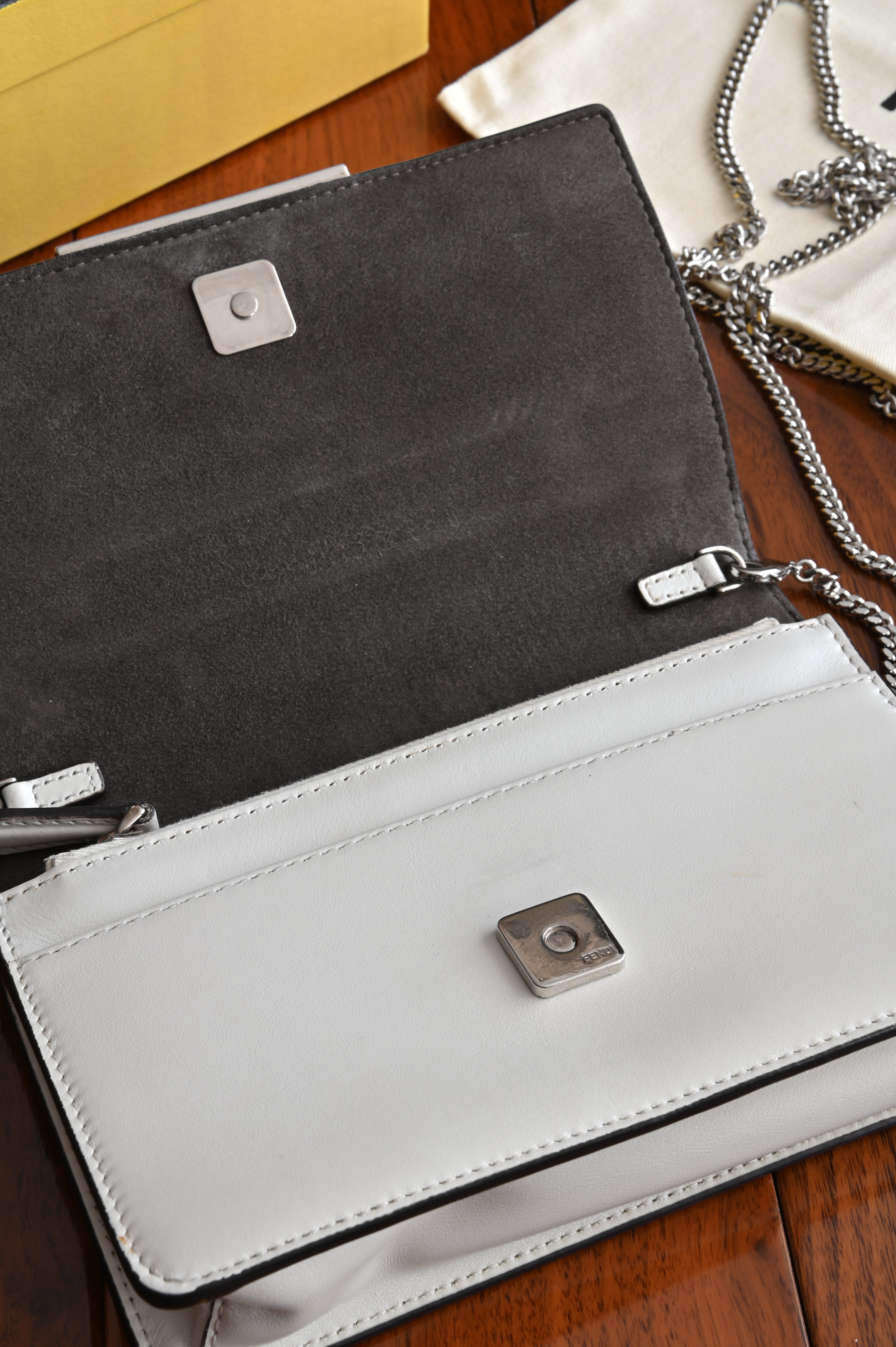 Fendi Floral Wallet on Chain Multicolor Bag open