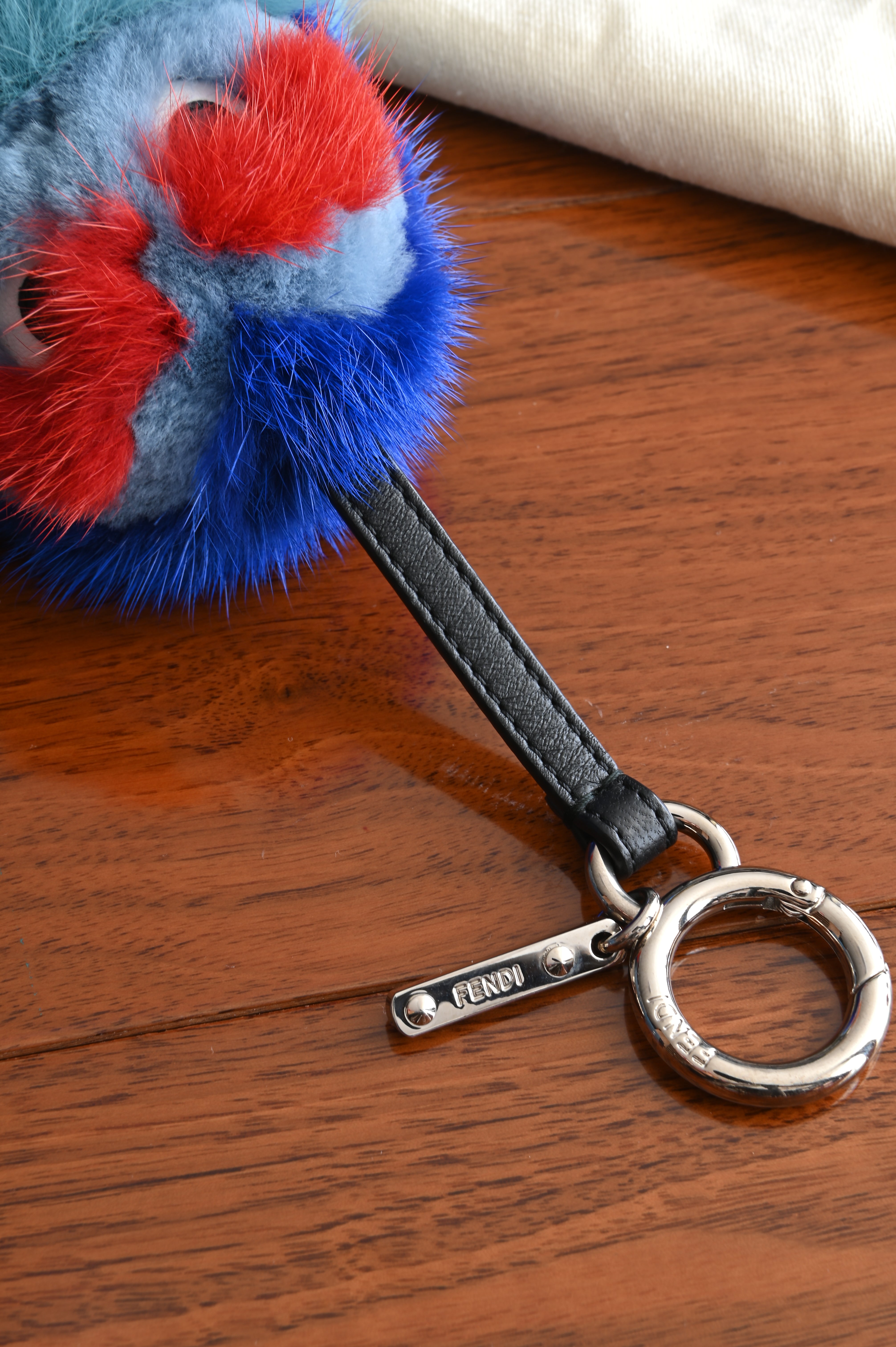 Fendi Monster Multi coloured Fox Fur Charm chain