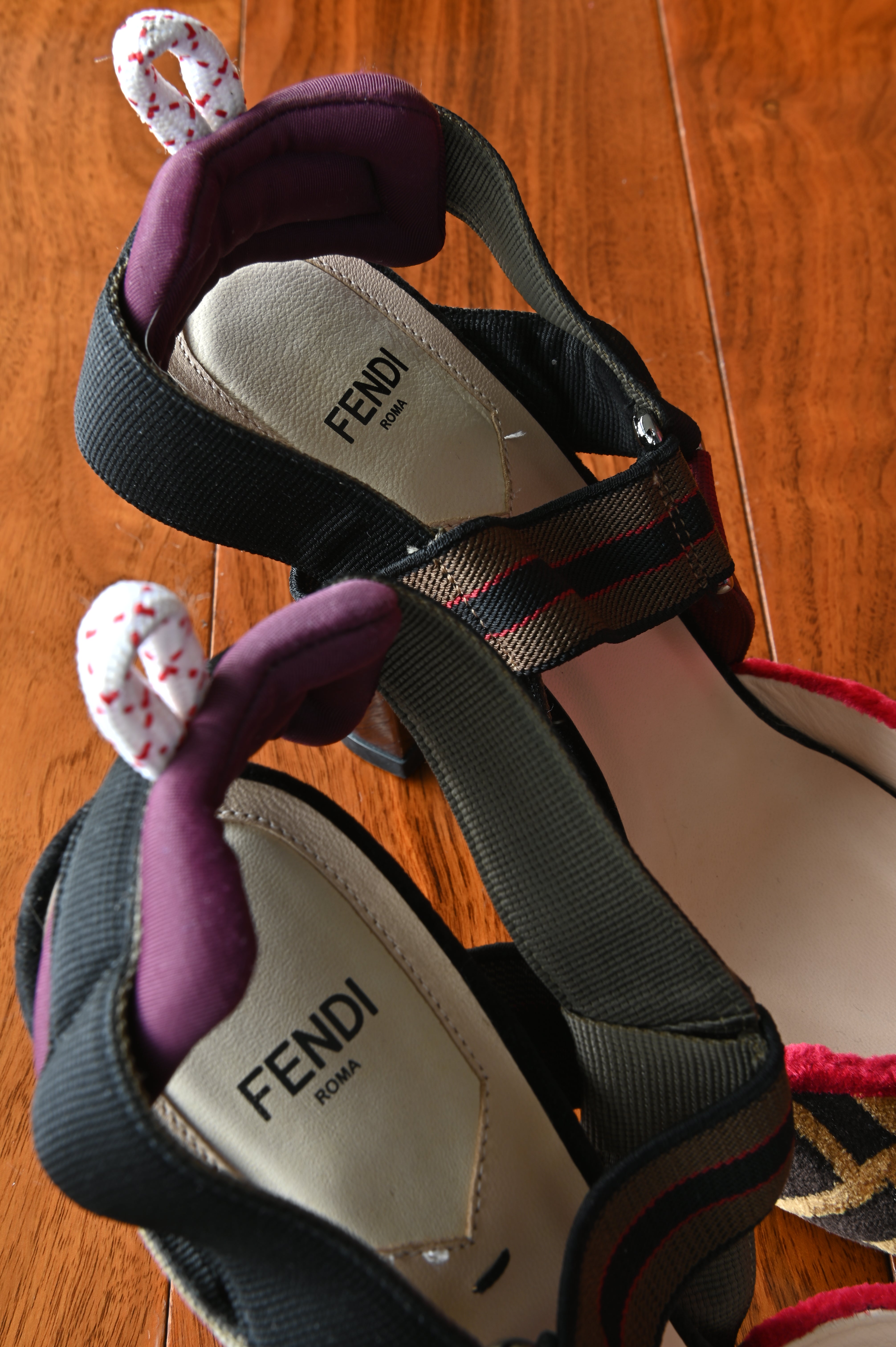 Fendi Multicolor Colibrì Velvet Slingback Pumps logo