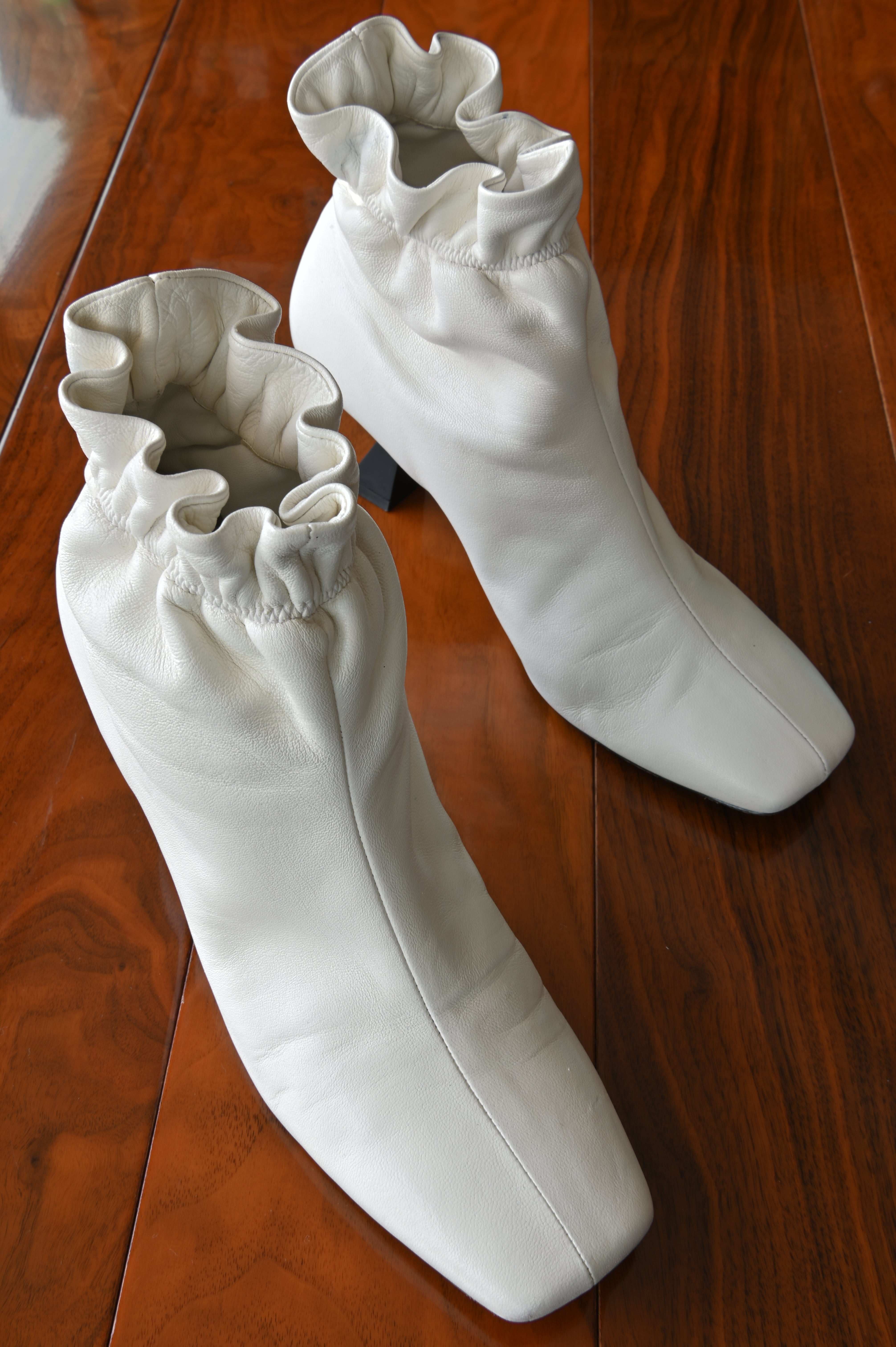 Givenchy White Lamb Leather Ankle Boots