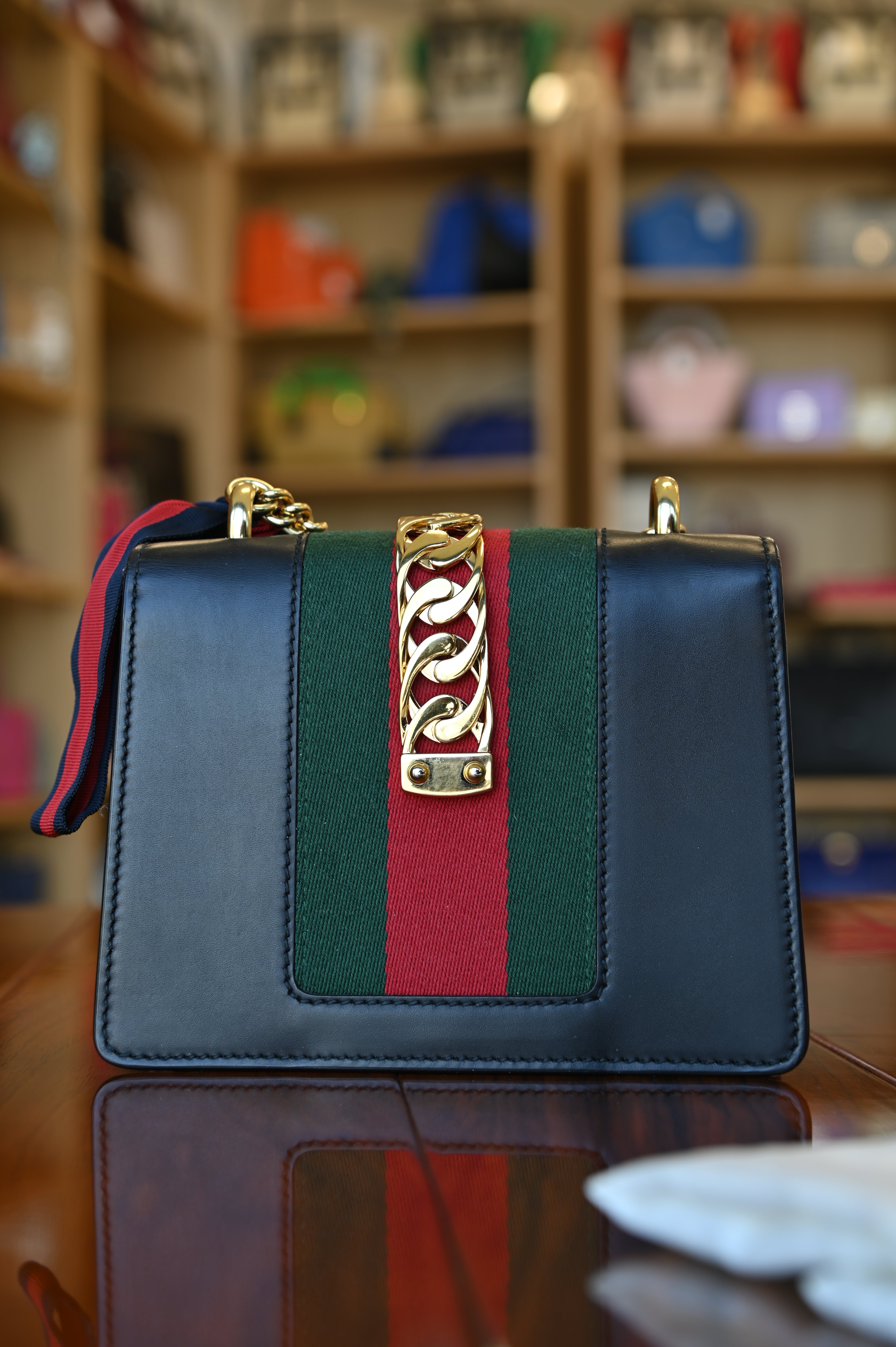 Gucci Black Sylvie Bag back