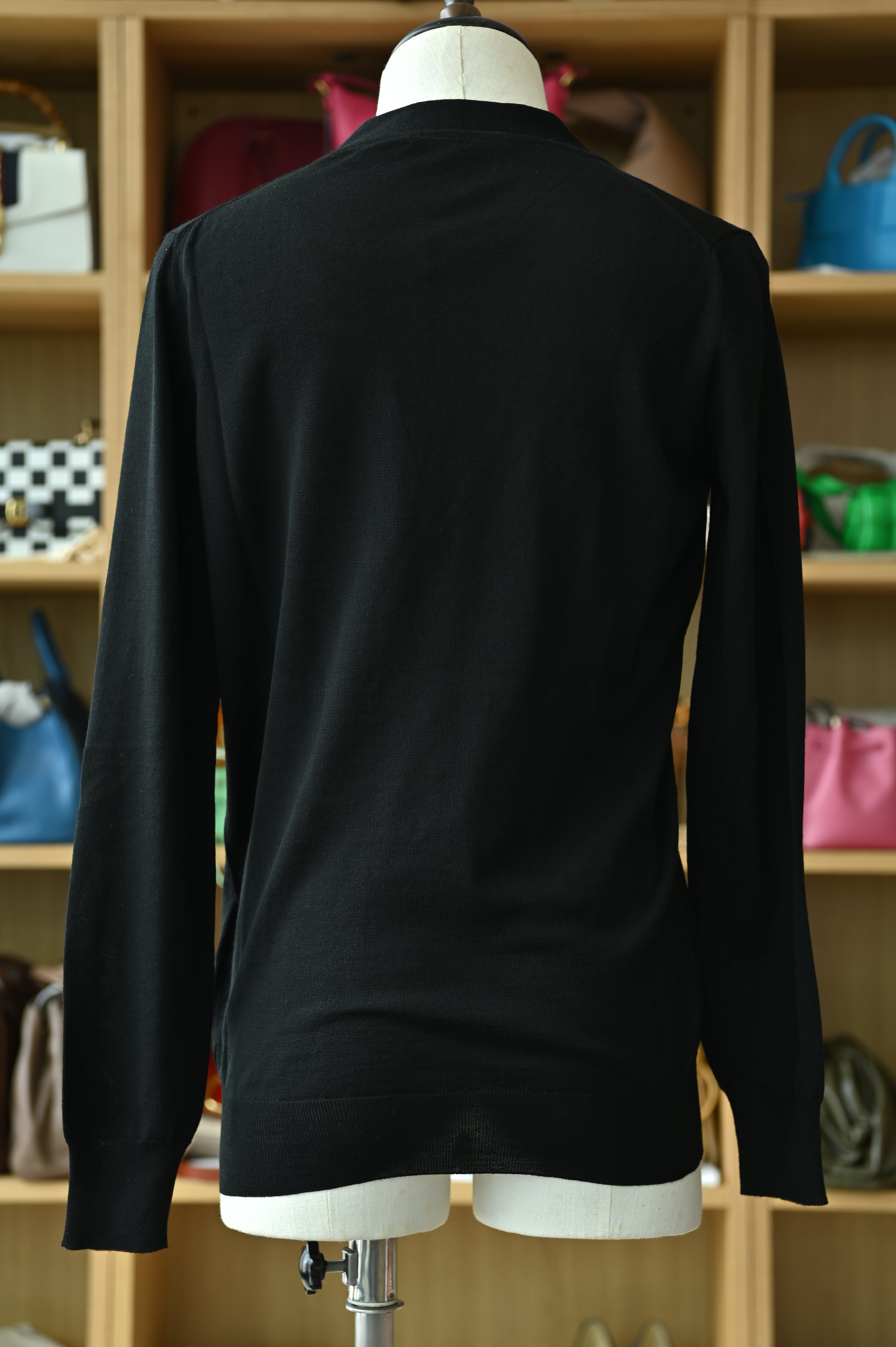 Gucci Black Wool Button Down Sweater back