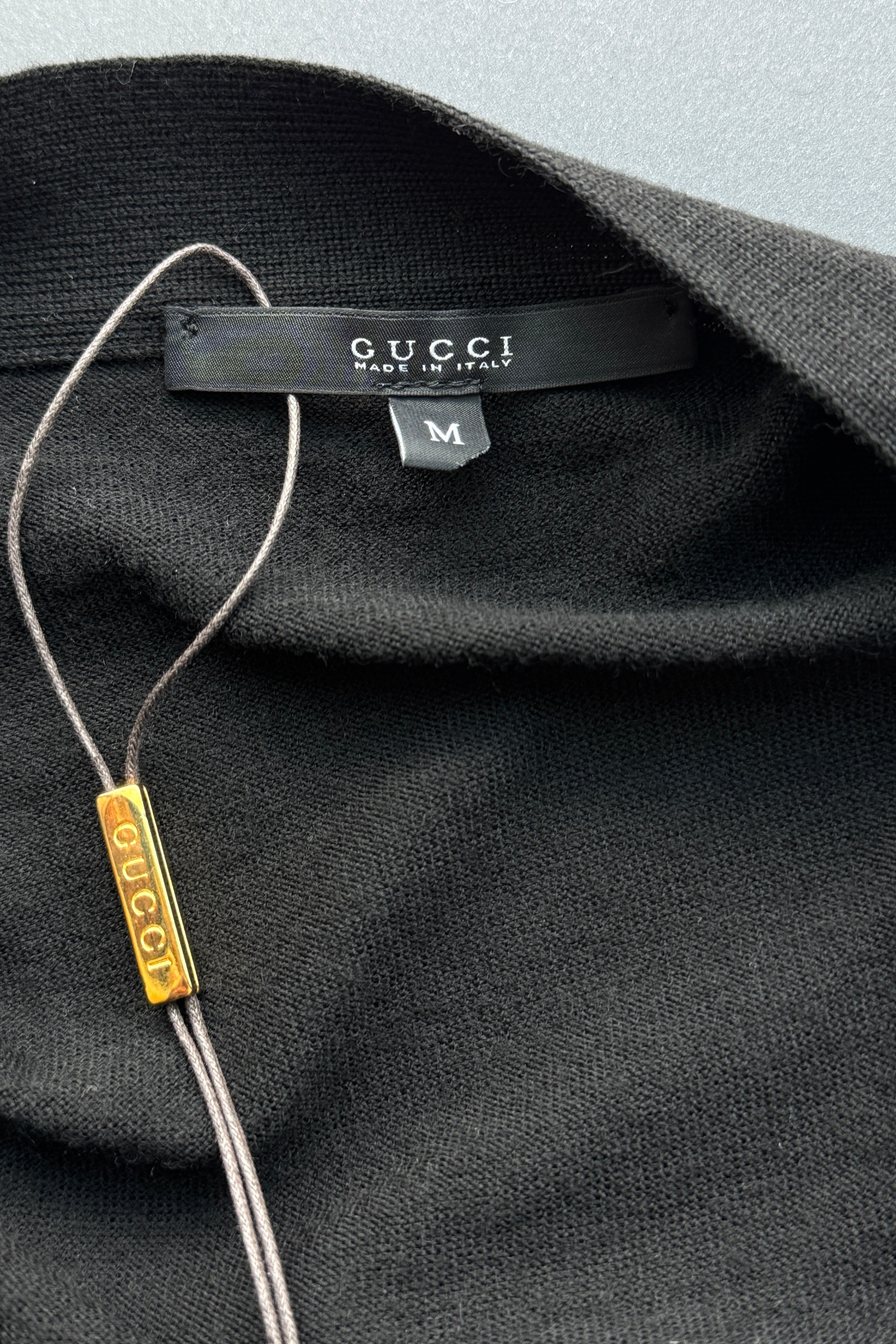 Gucci Black Wool Button Down Sweater logo