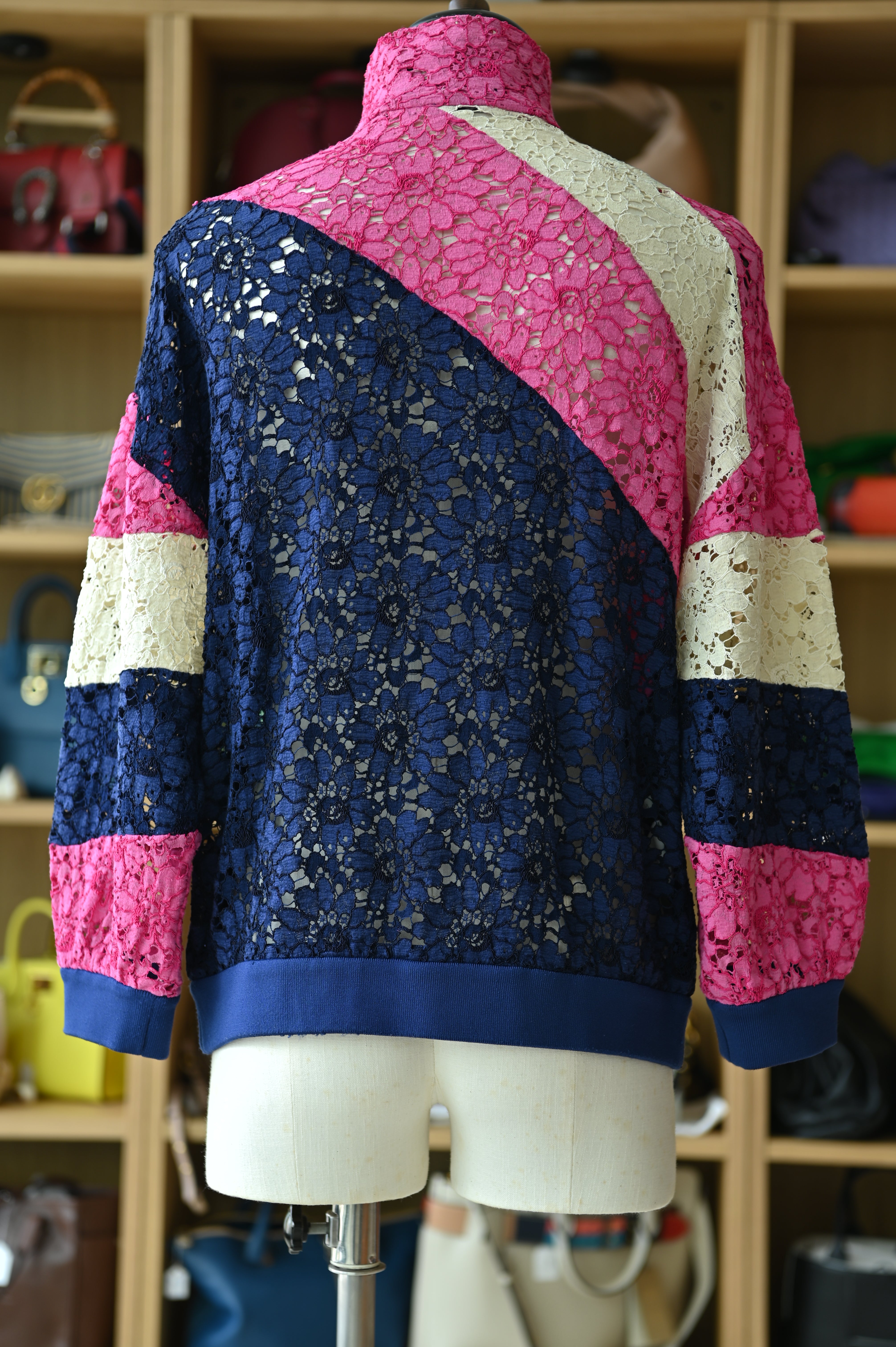 Gucci Floral Guipure Lace Track Jacket back