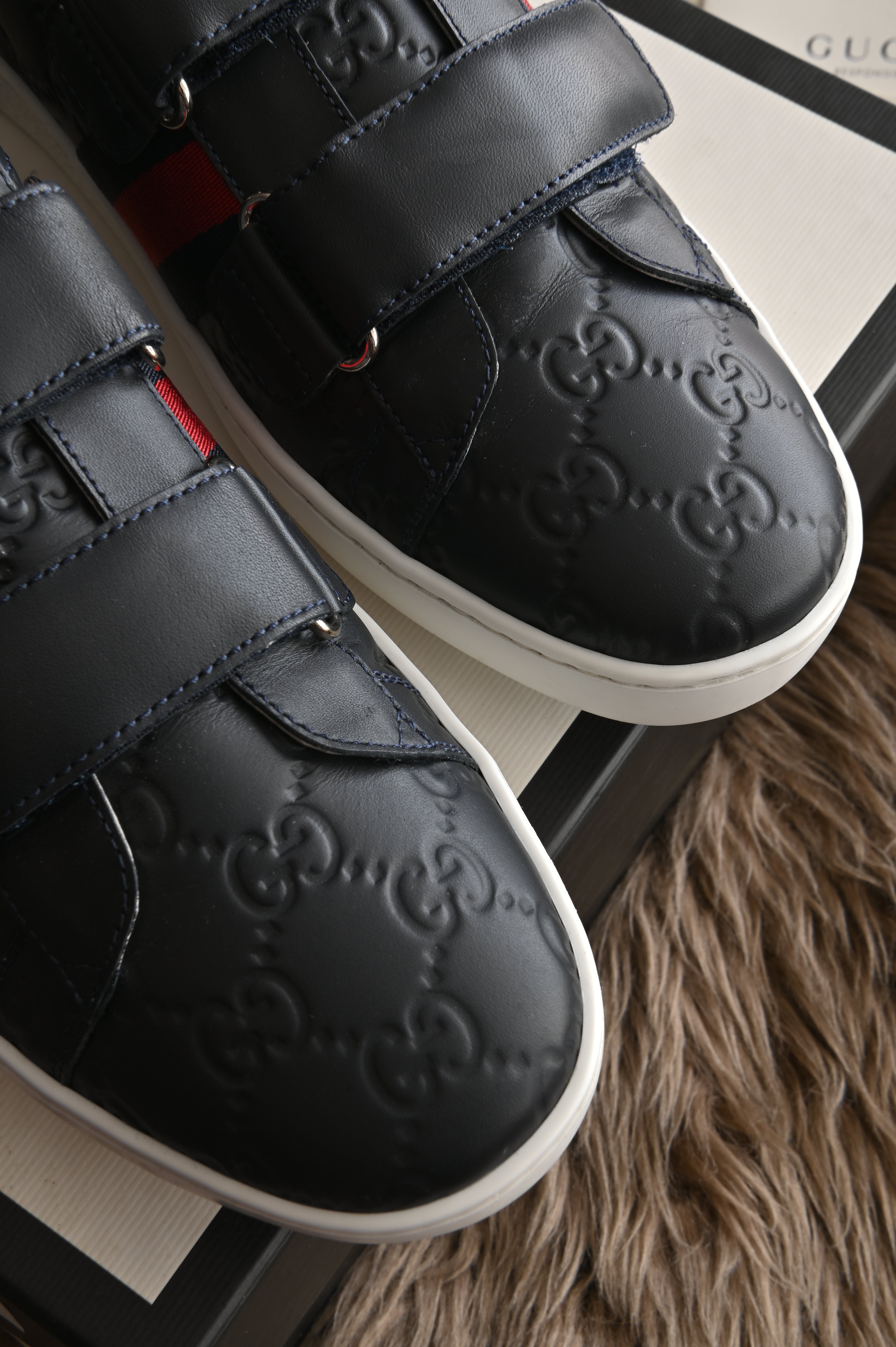 Gucci GG Ace Velcro Sneakers front close up