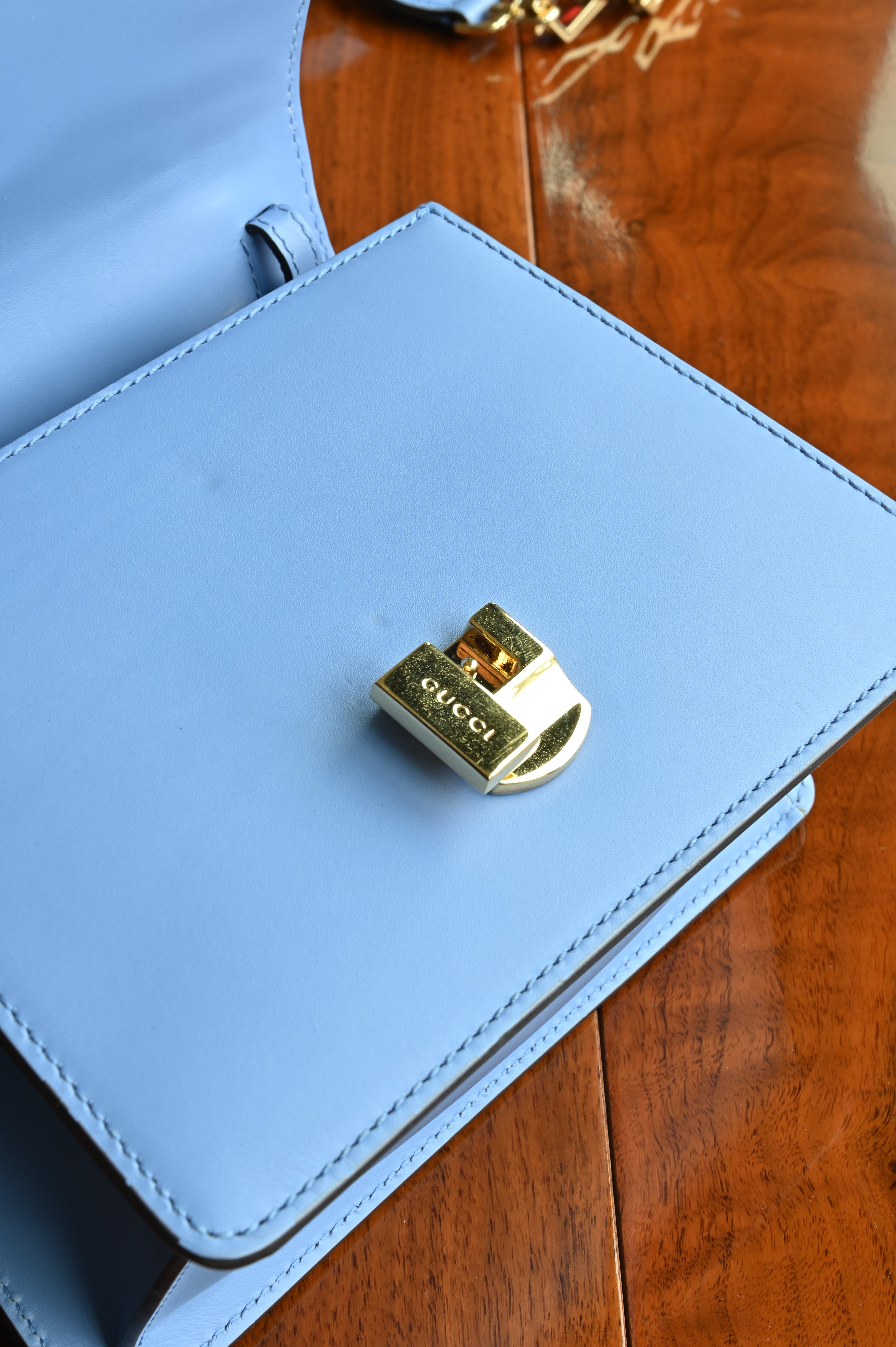 Gucci Light Blue Sylvie Bag lock