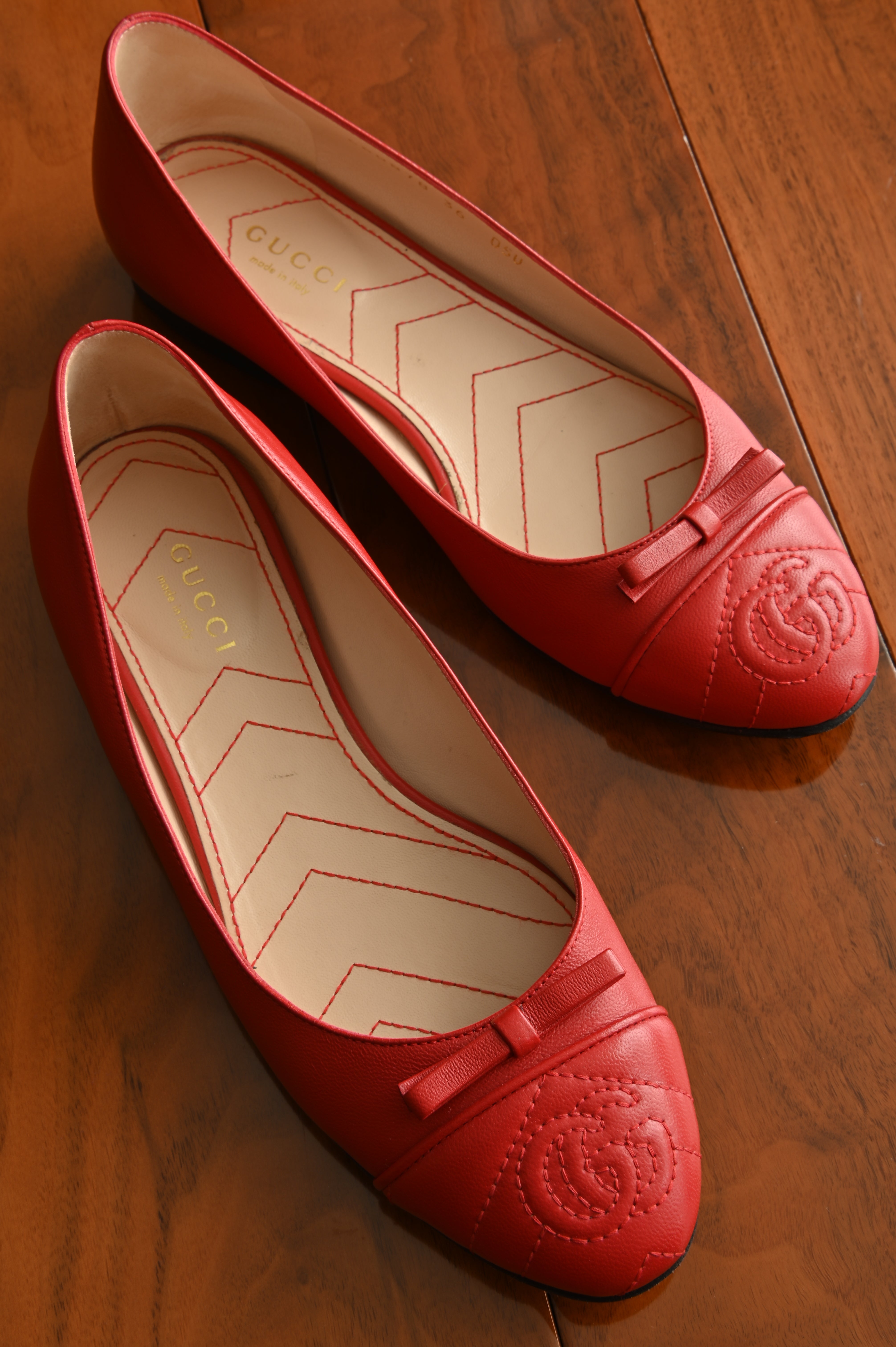 Gucci Marmont Ballerina Flats front