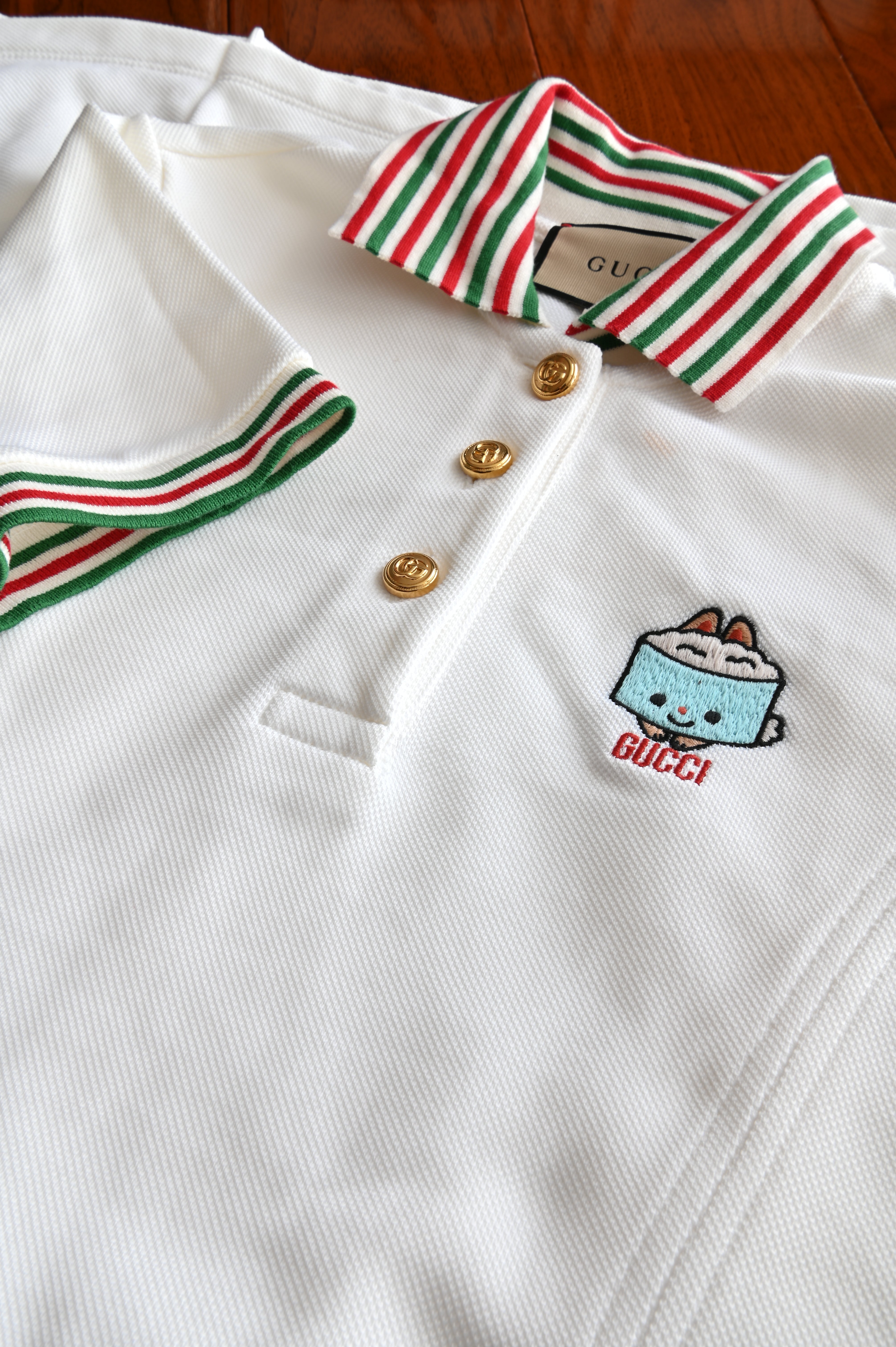 Gucci Tennis Dress in white with Gucci color detail front