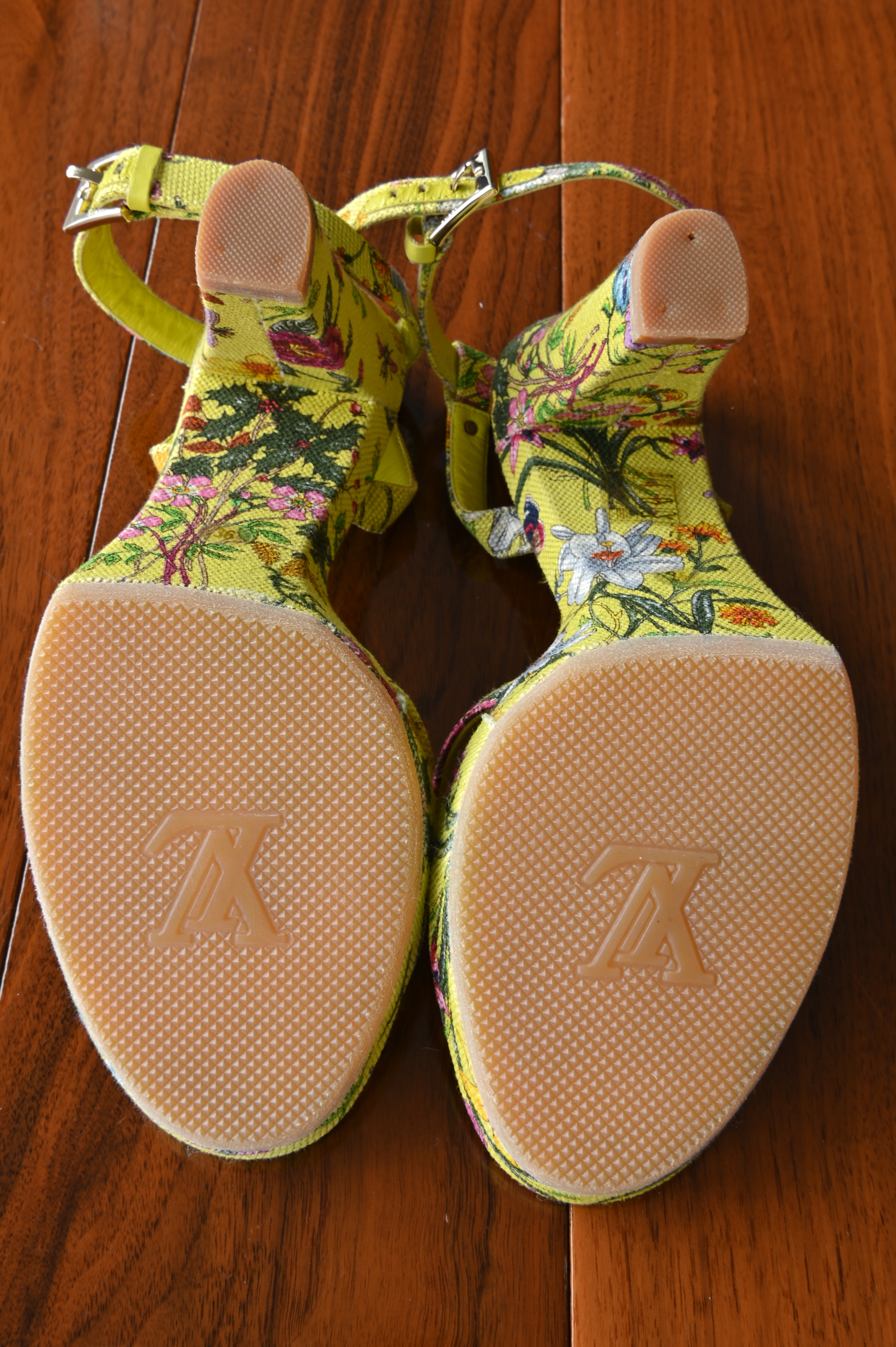 Gucci Yellow Floral Heels bottom