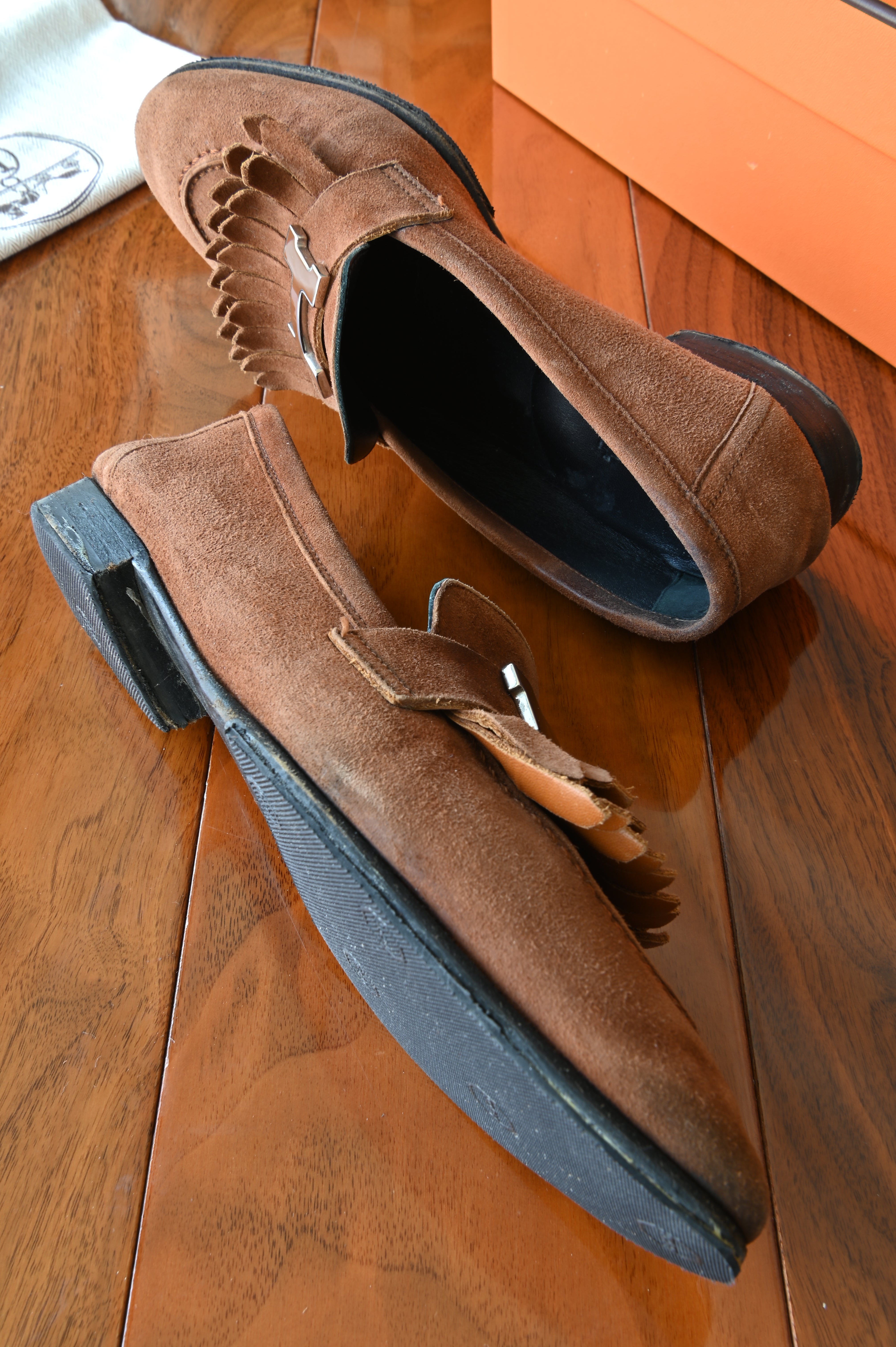 Hermes Brown Royal Moccasins Loafers side