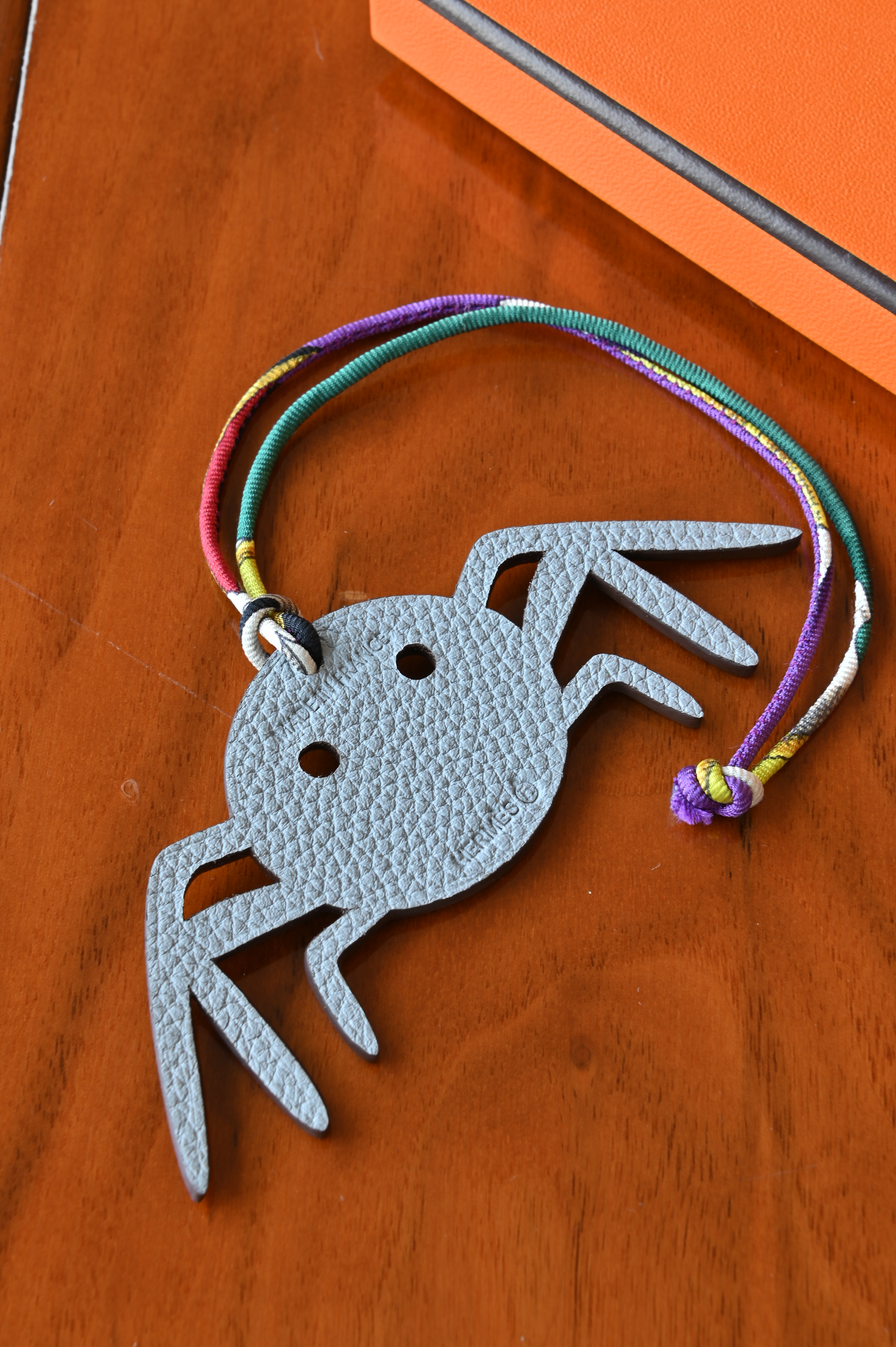 Hermes Taupe Brown Spider Charm back