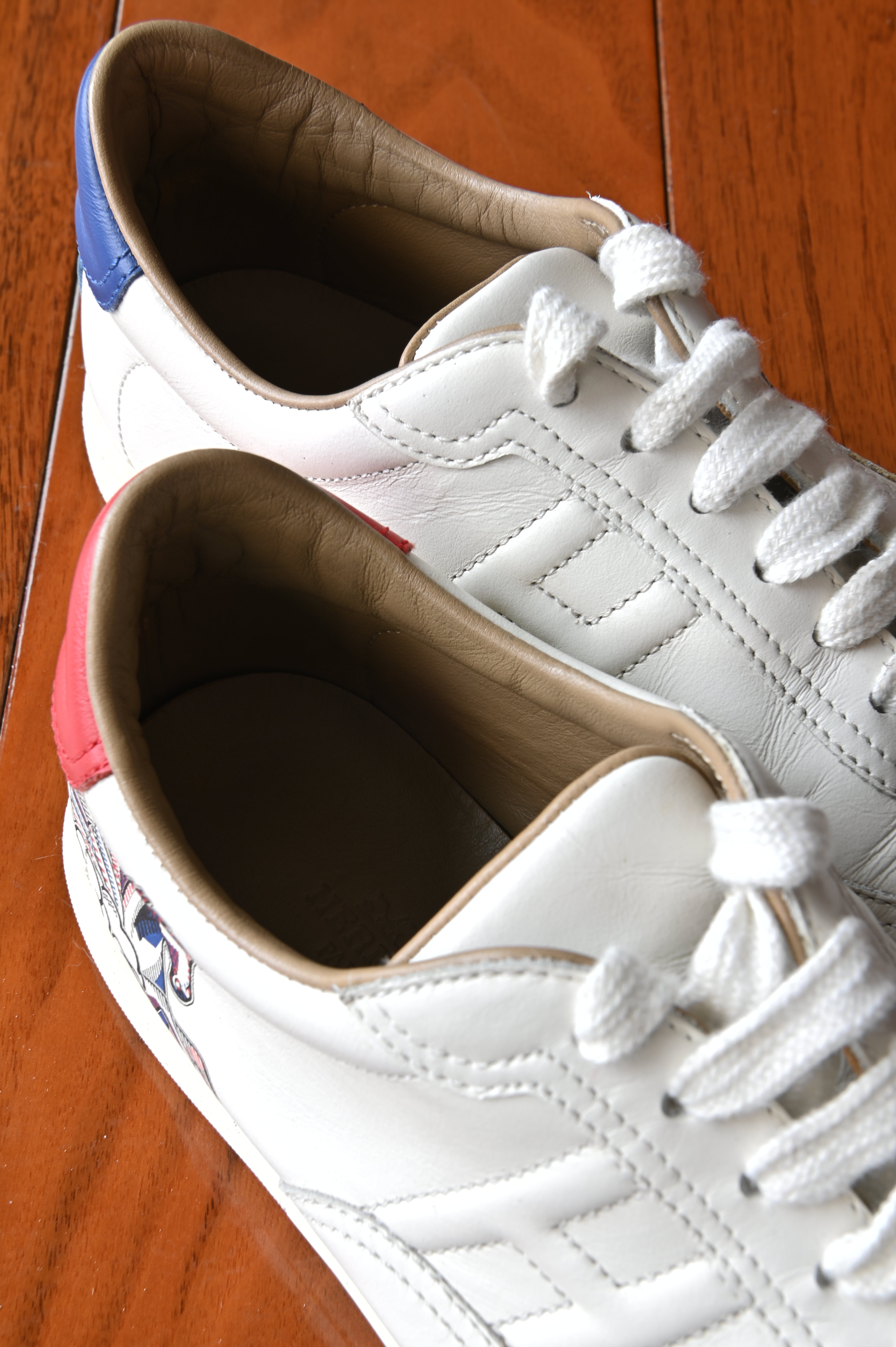 Hermes White Dual-Color Pegasus Sneakers back