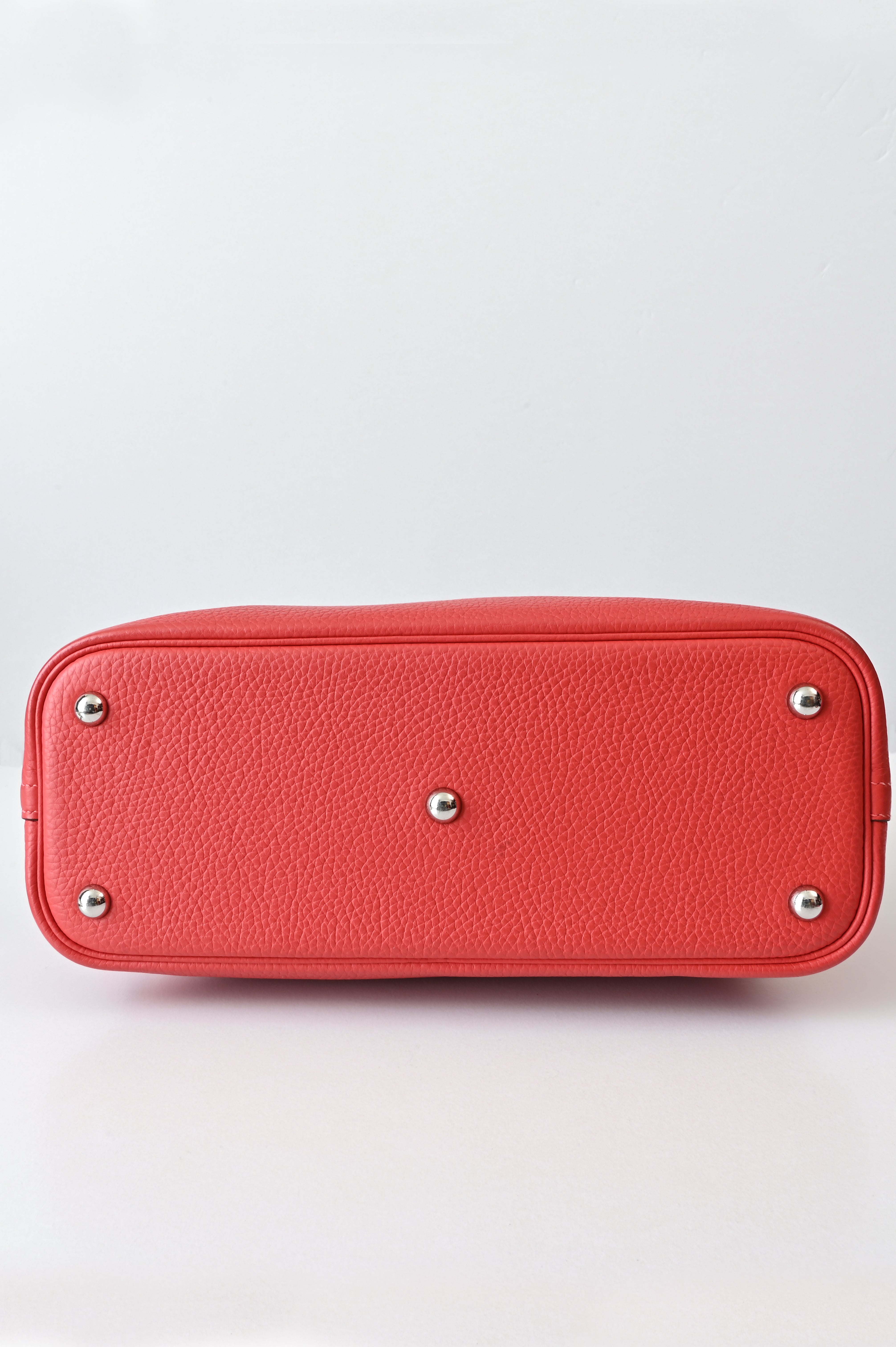 HERMÈS Bolide 31 handbag in Rouge Pivoine Clemence leather with Palladium hardware
