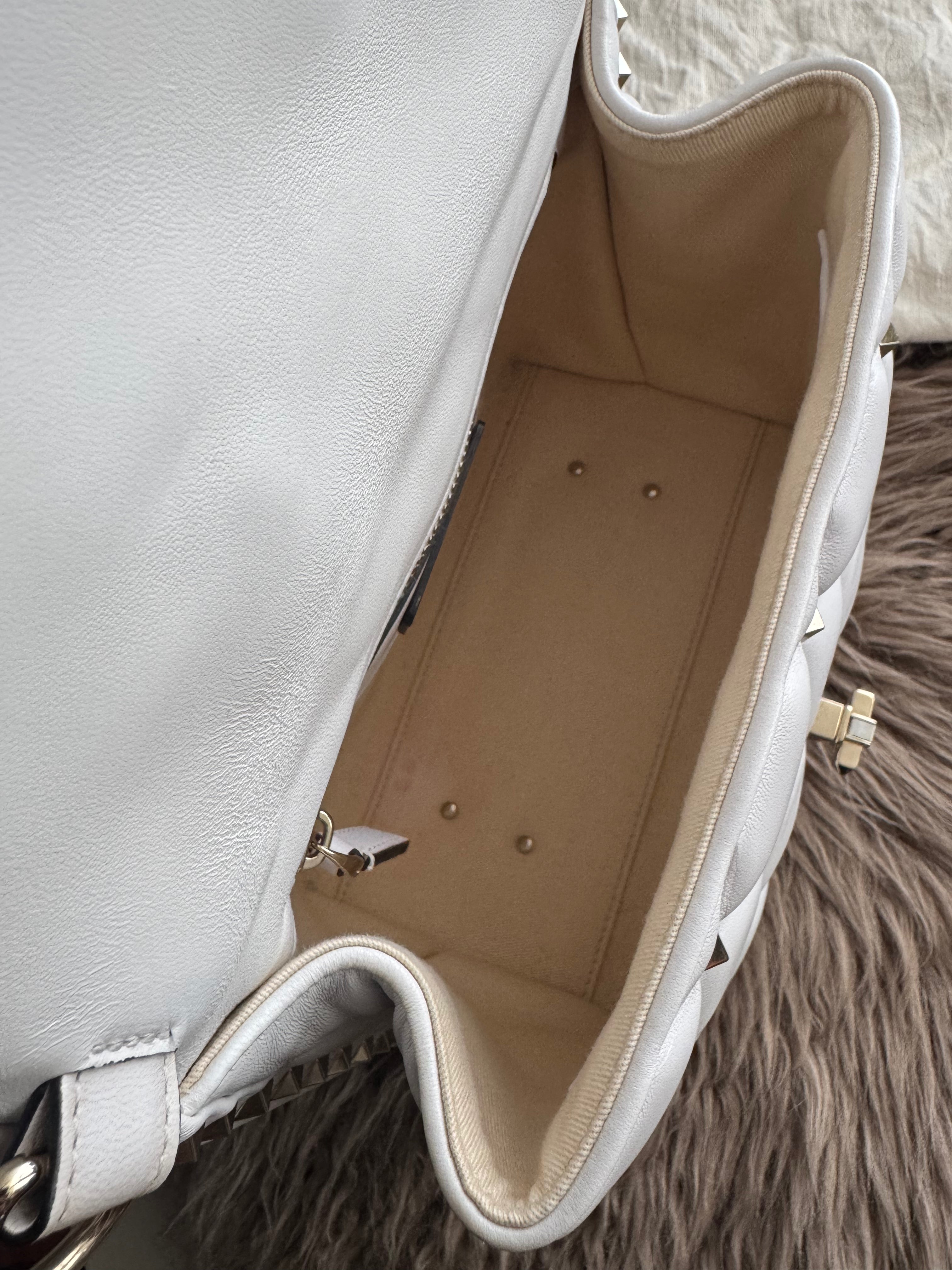 Valentino VLTN Candy rockstud bag in white Lambskin