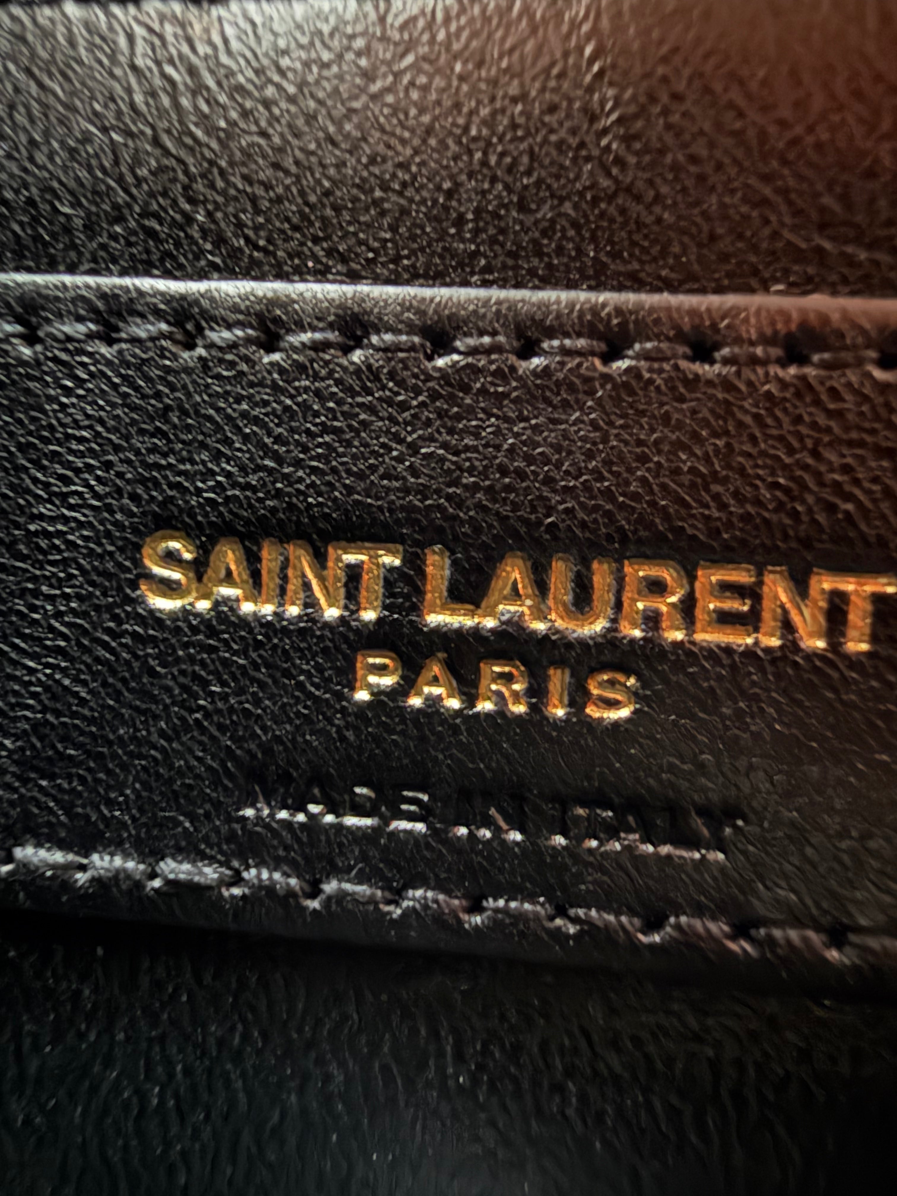Saint Laurent YSL metallic gold college bag in medium