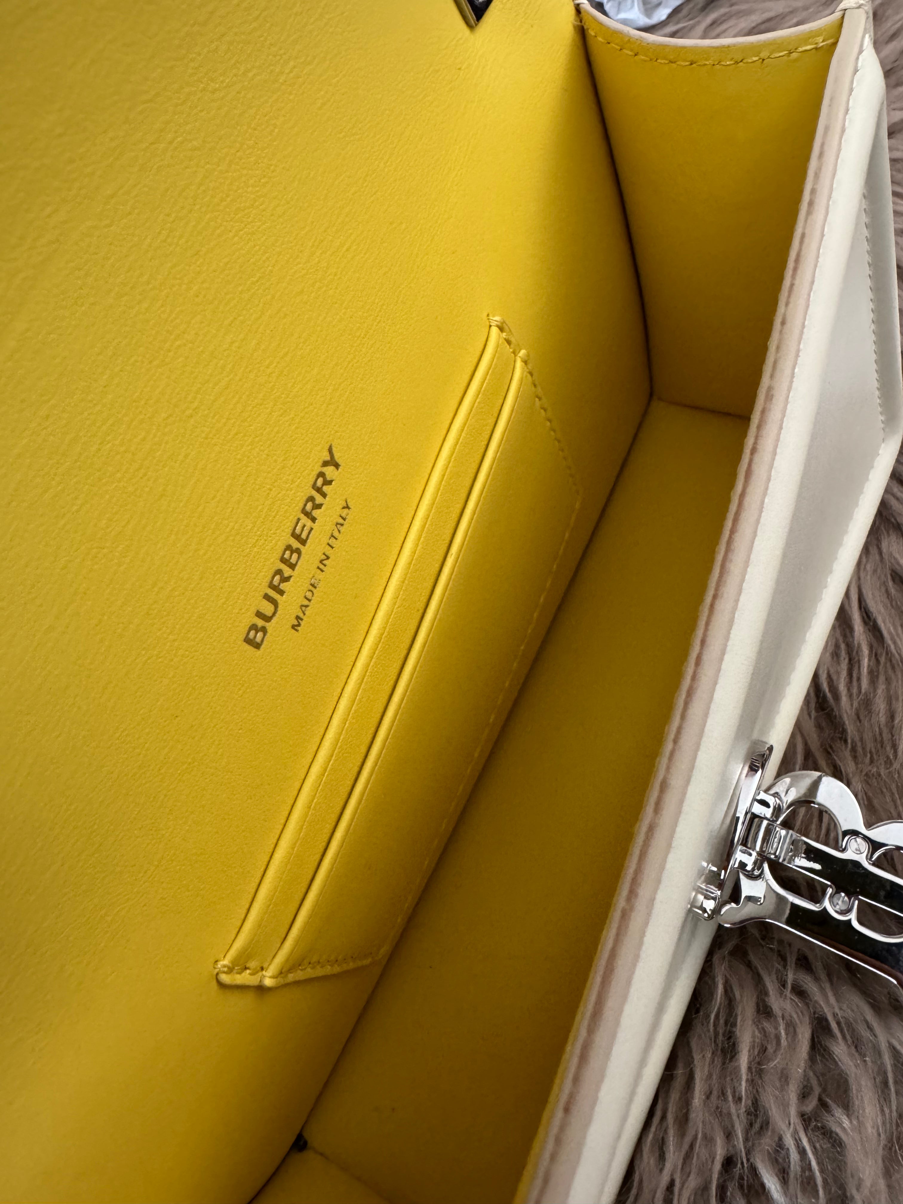 Burberry TB in Pale Vanilla and Silver Hardware