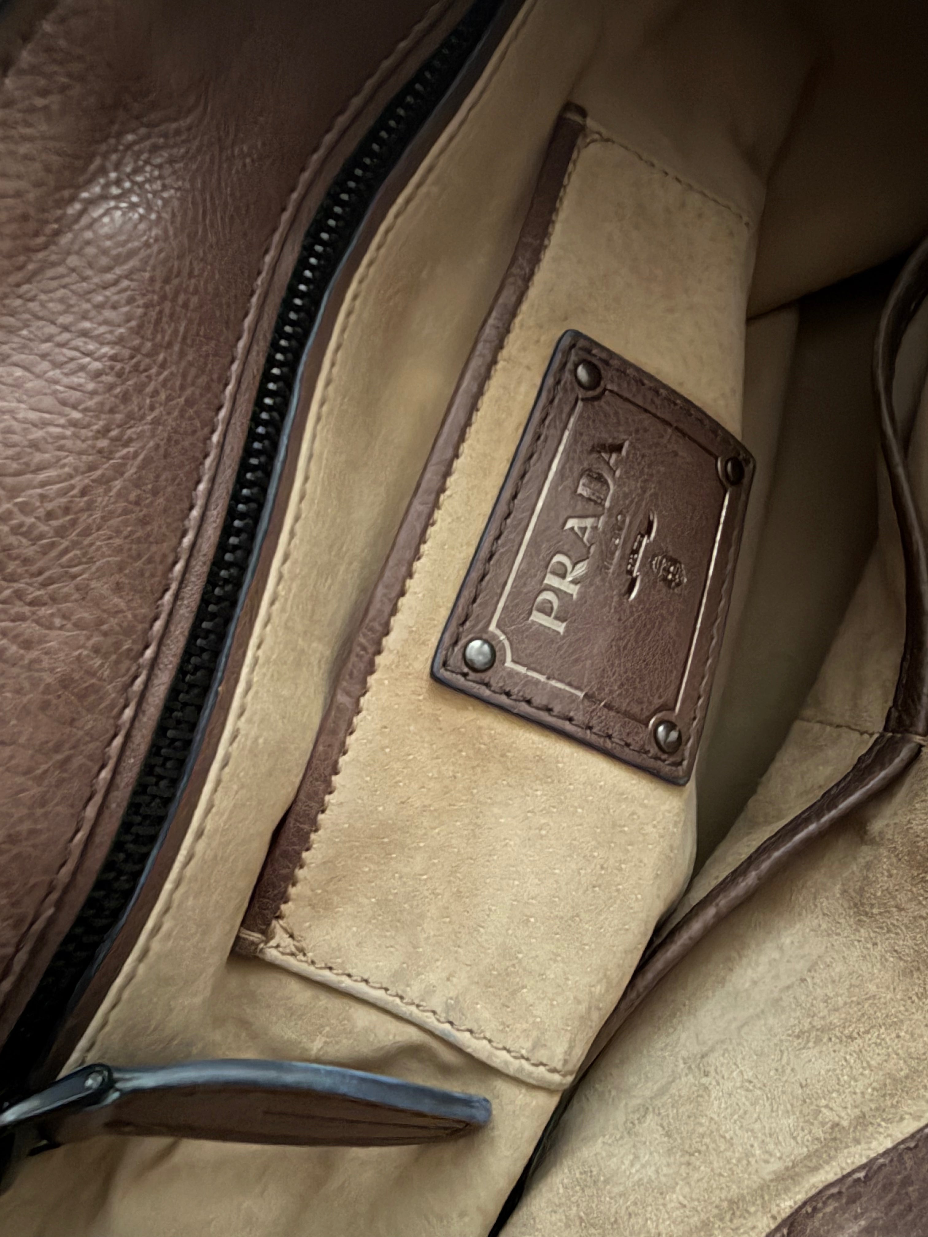 Prada two-way gradient bag in soft calf leather