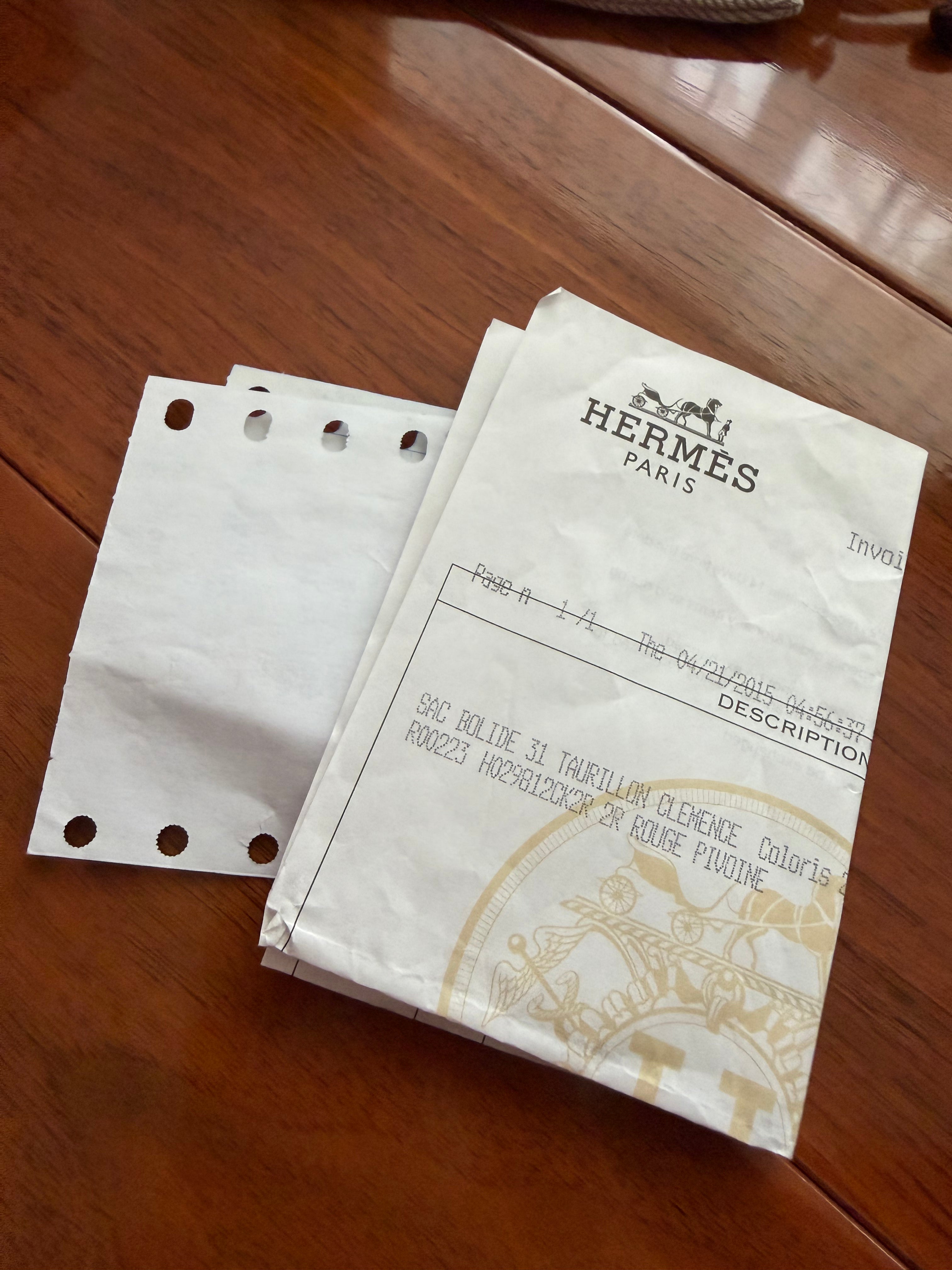 HERMÈS Bolide 31 handbag in Rouge Pivoine Clemence leather with Palladium hardware