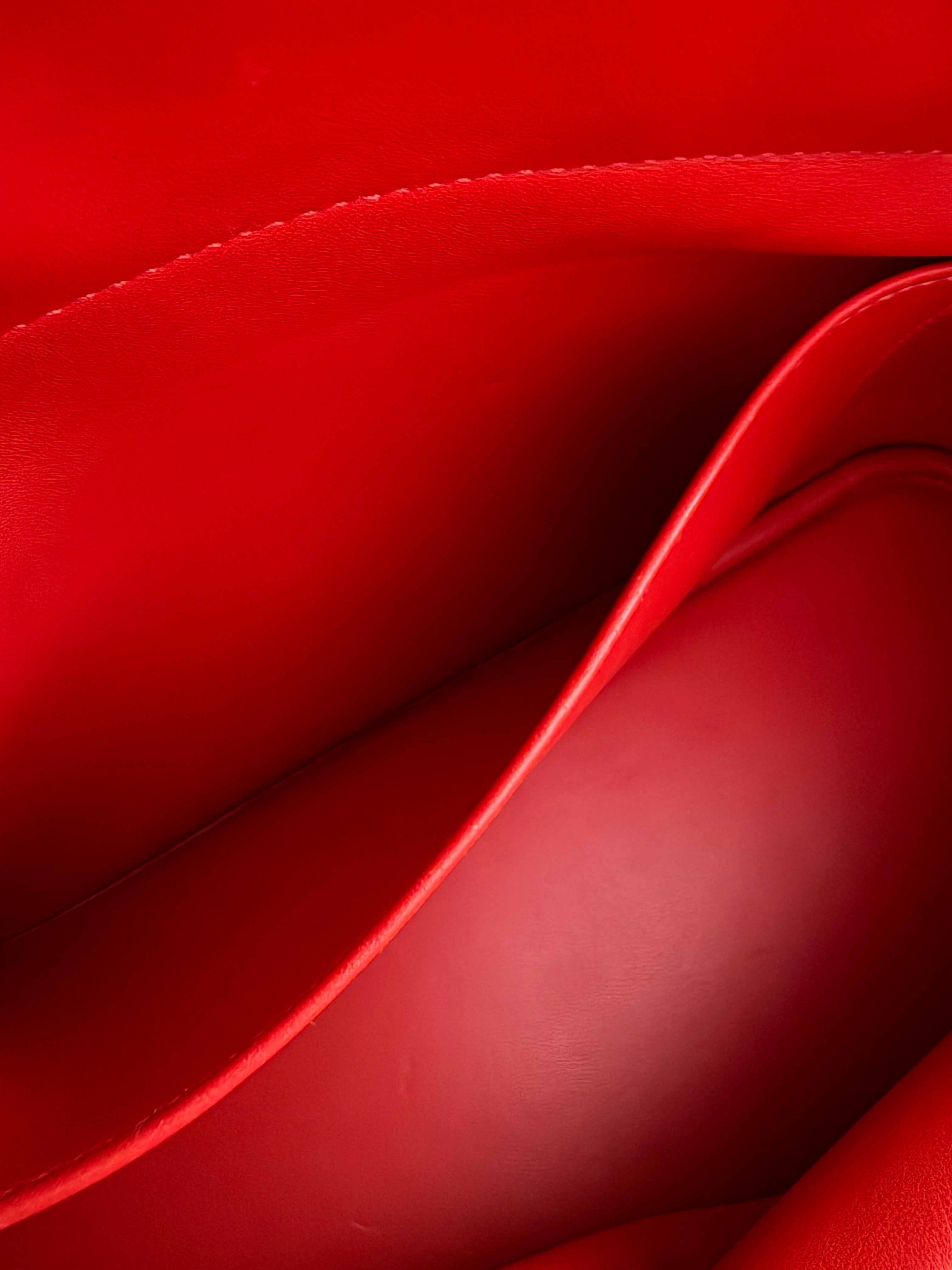 HERMÈS Bolide 31 handbag in Rouge Pivoine Clemence leather with Palladium hardware