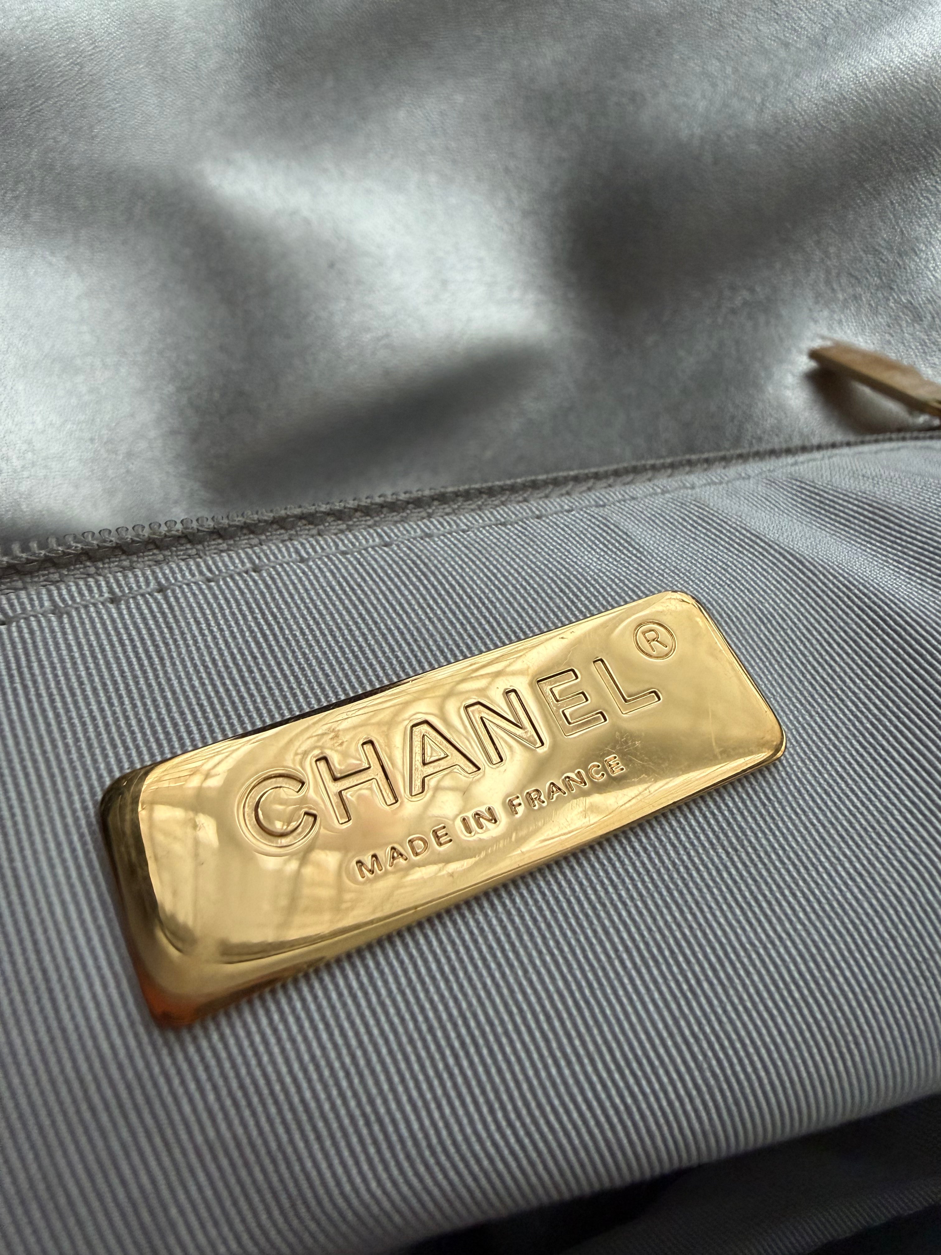 Chanel CC 19 Silver large Flap Bag