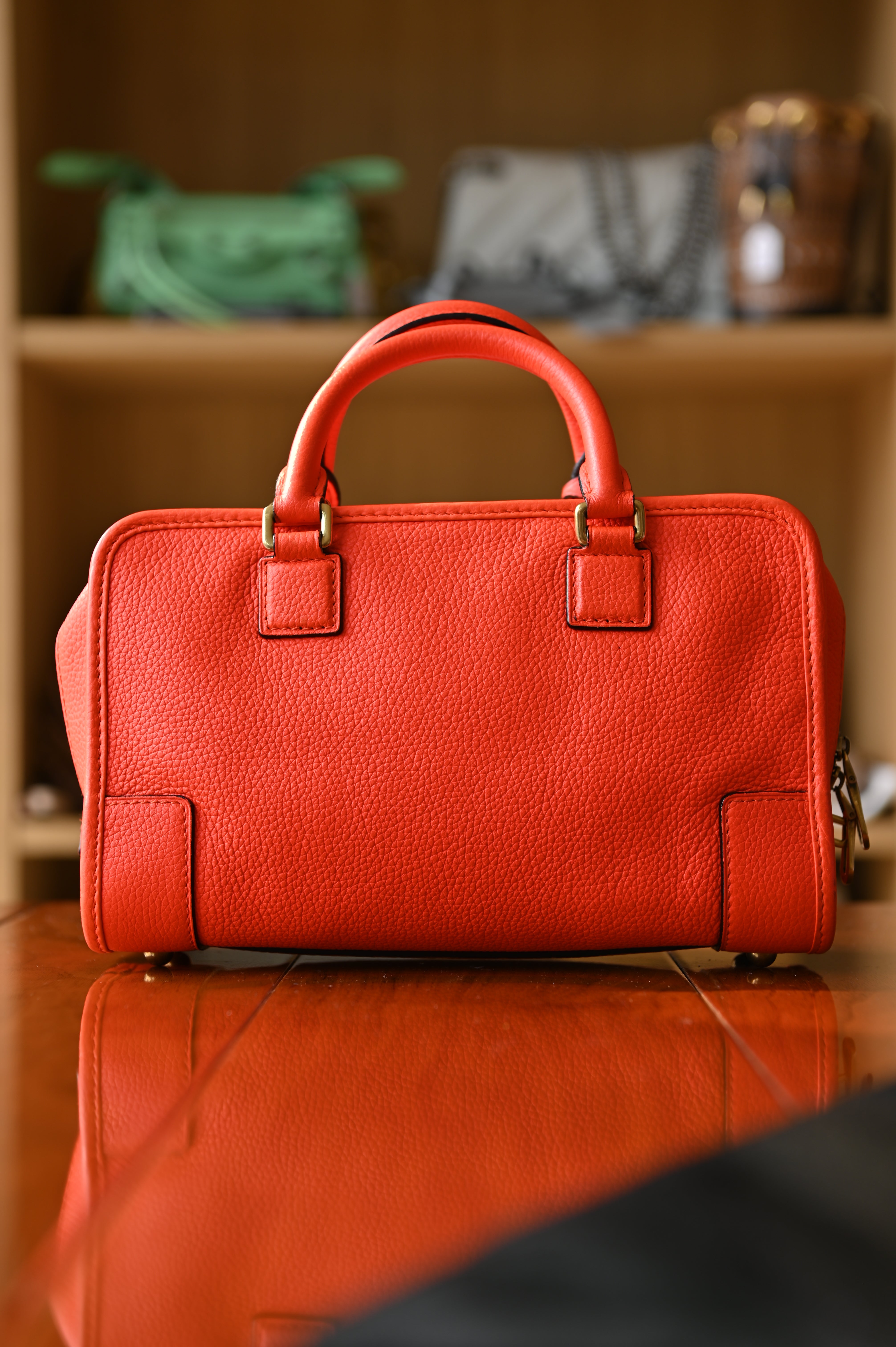 Loewe Neon Orange Amazona Handbag back