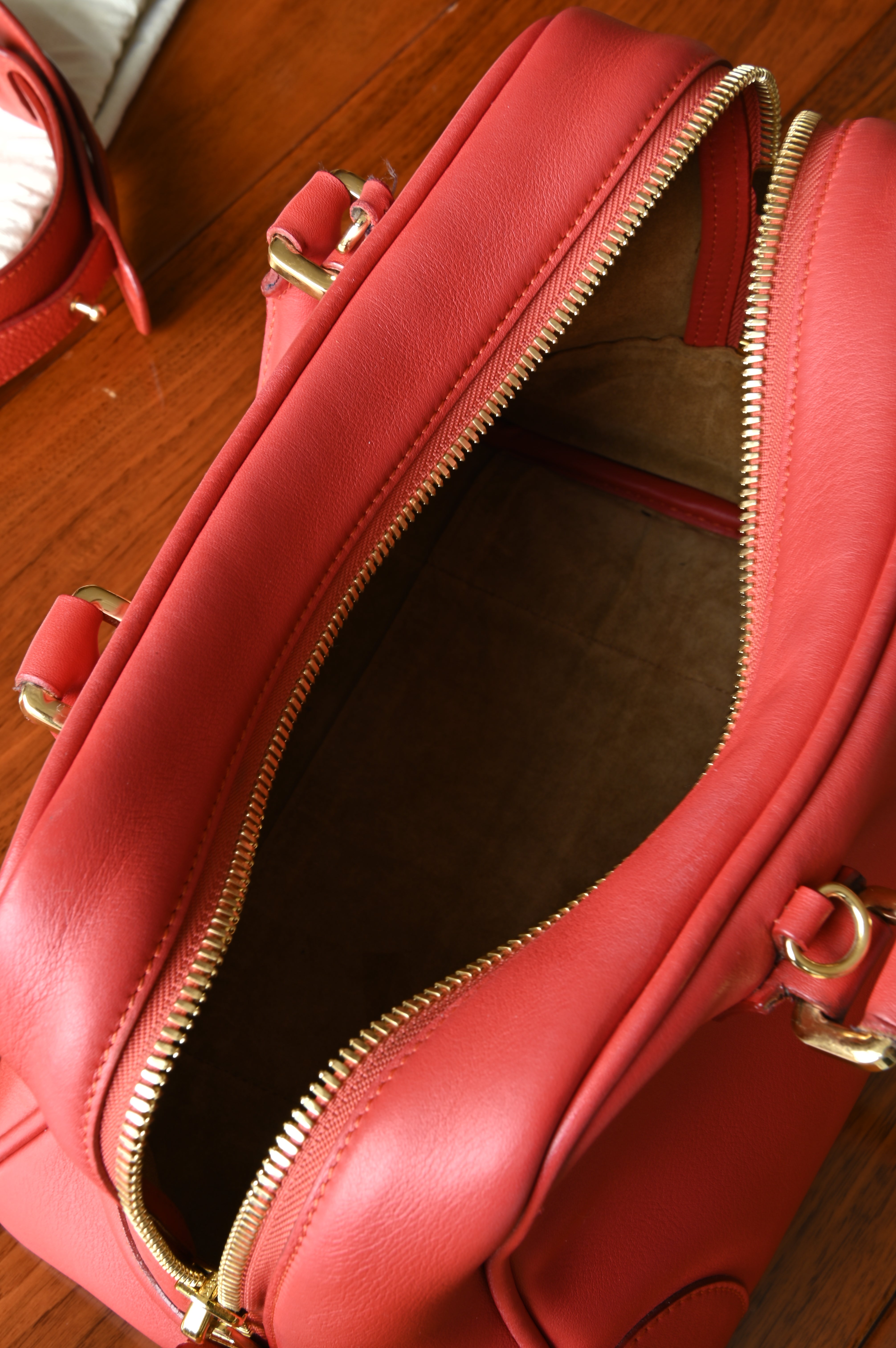 Loewe Pink Leather Bag open