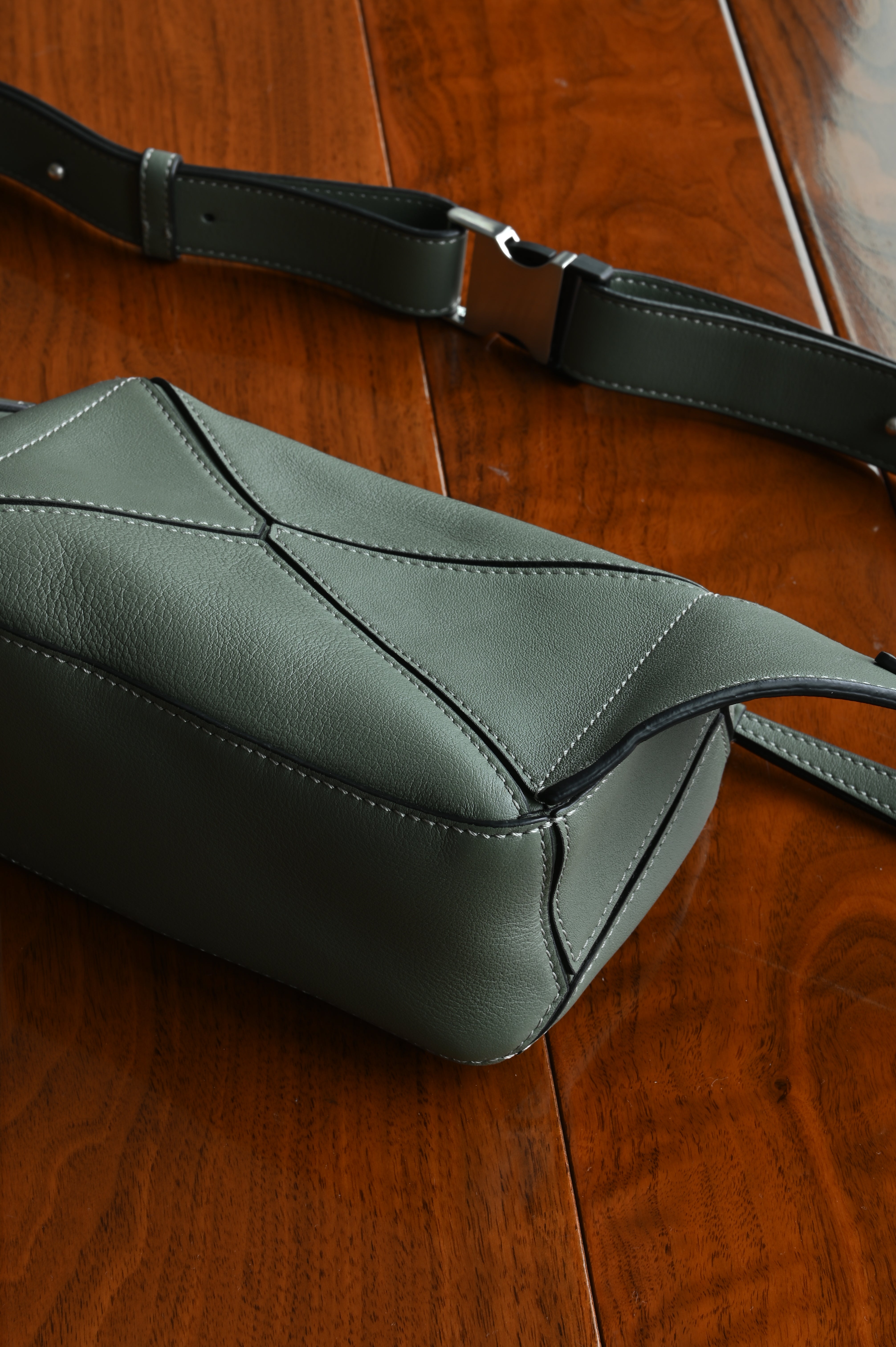 Loewe Sage Green Puzzle Edge Bag angle two