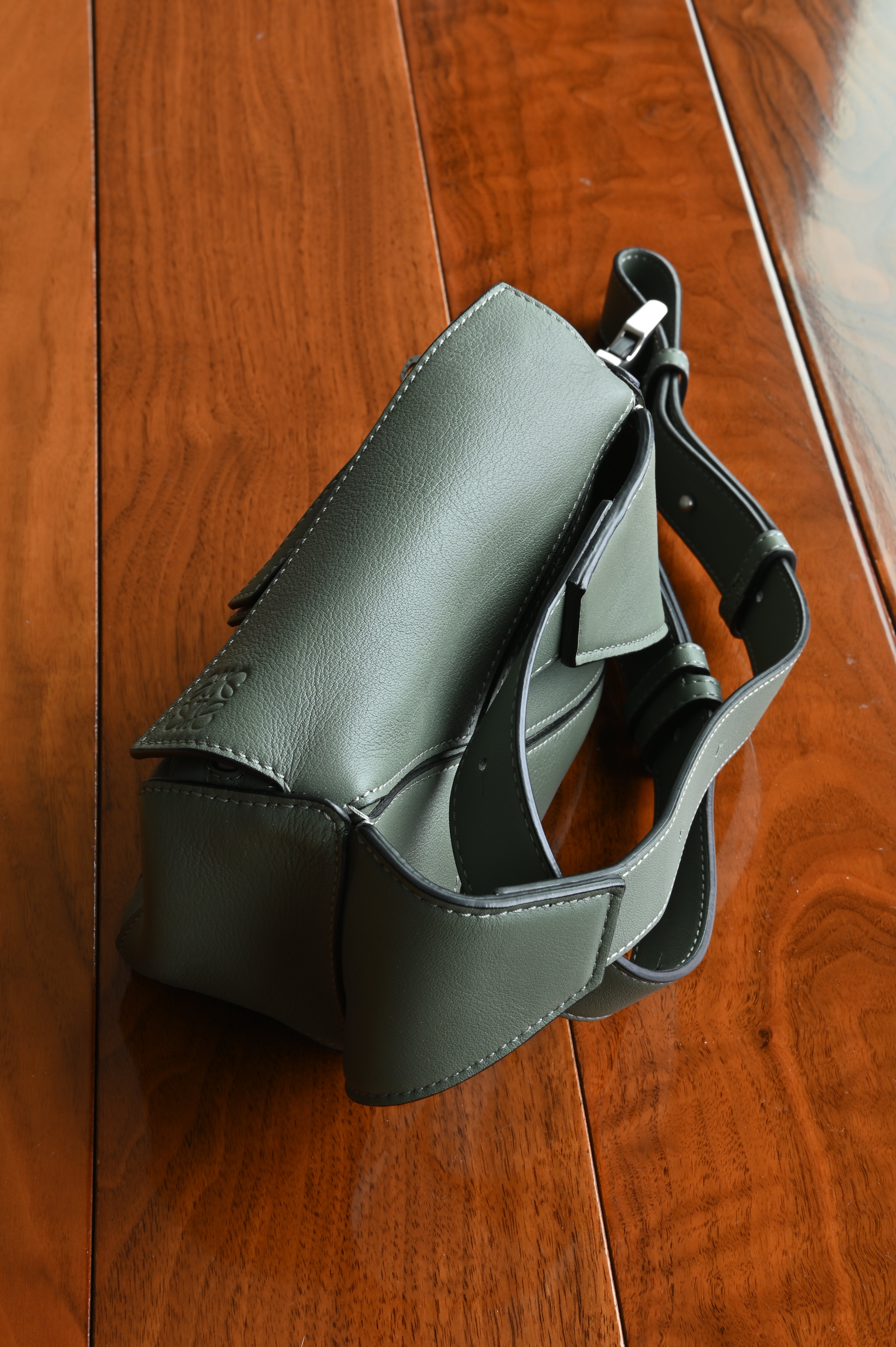 Loewe Sage Green Puzzle Edge Bag back