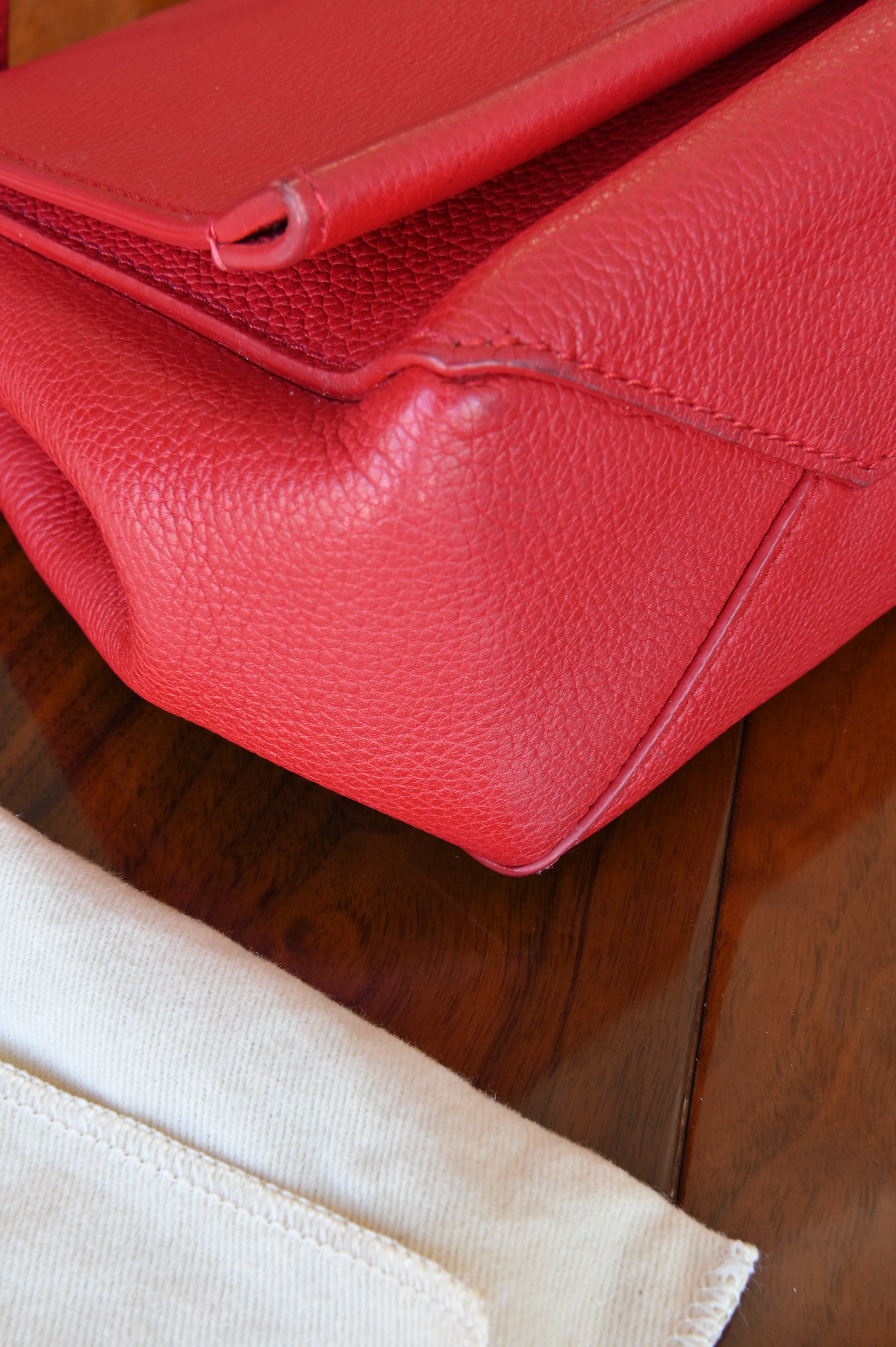 Louis Vuitton Red Lockme Crossbody Bag corner