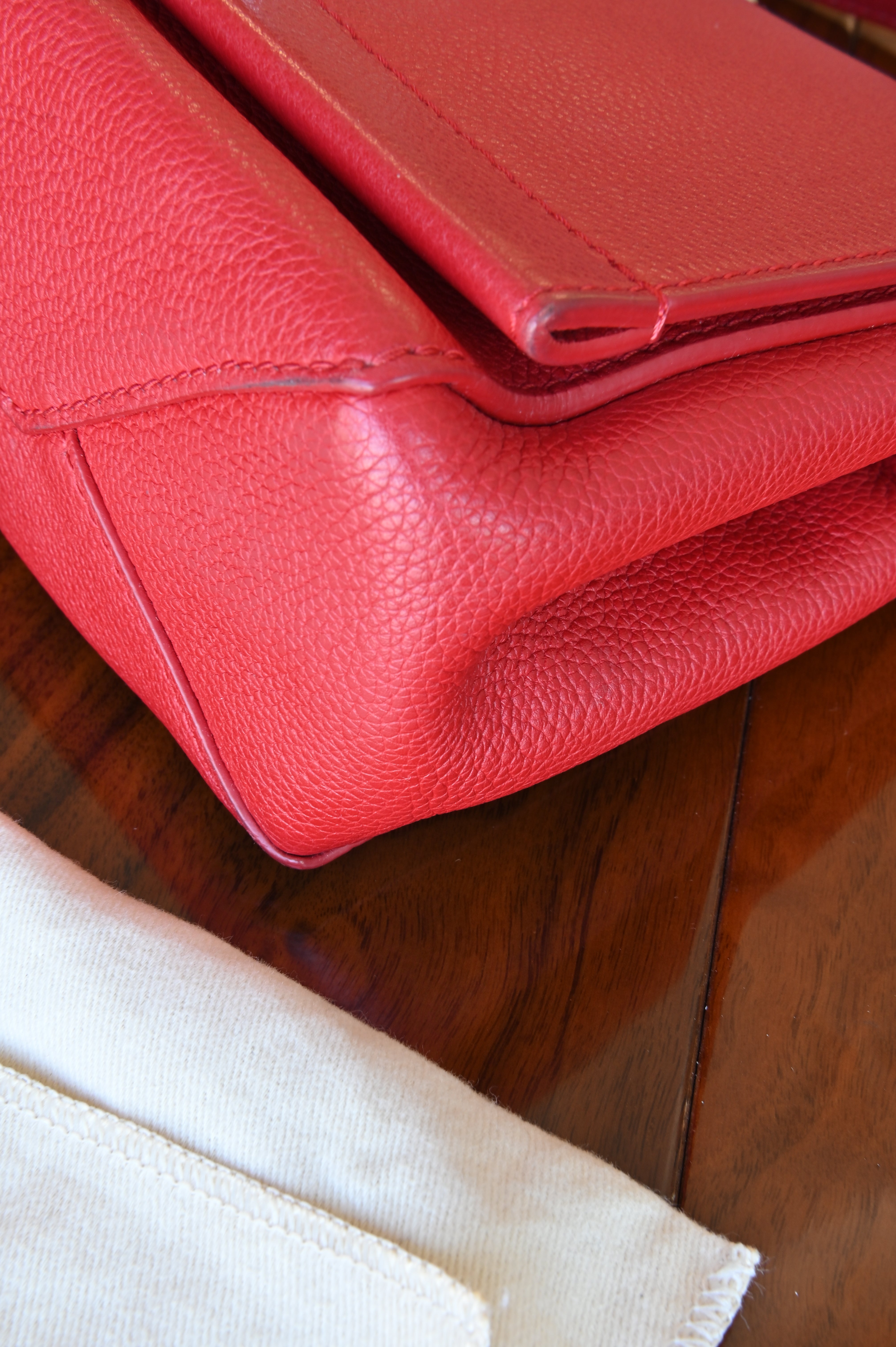 Louis Vuitton Red Lockme Crossbody Bag corner