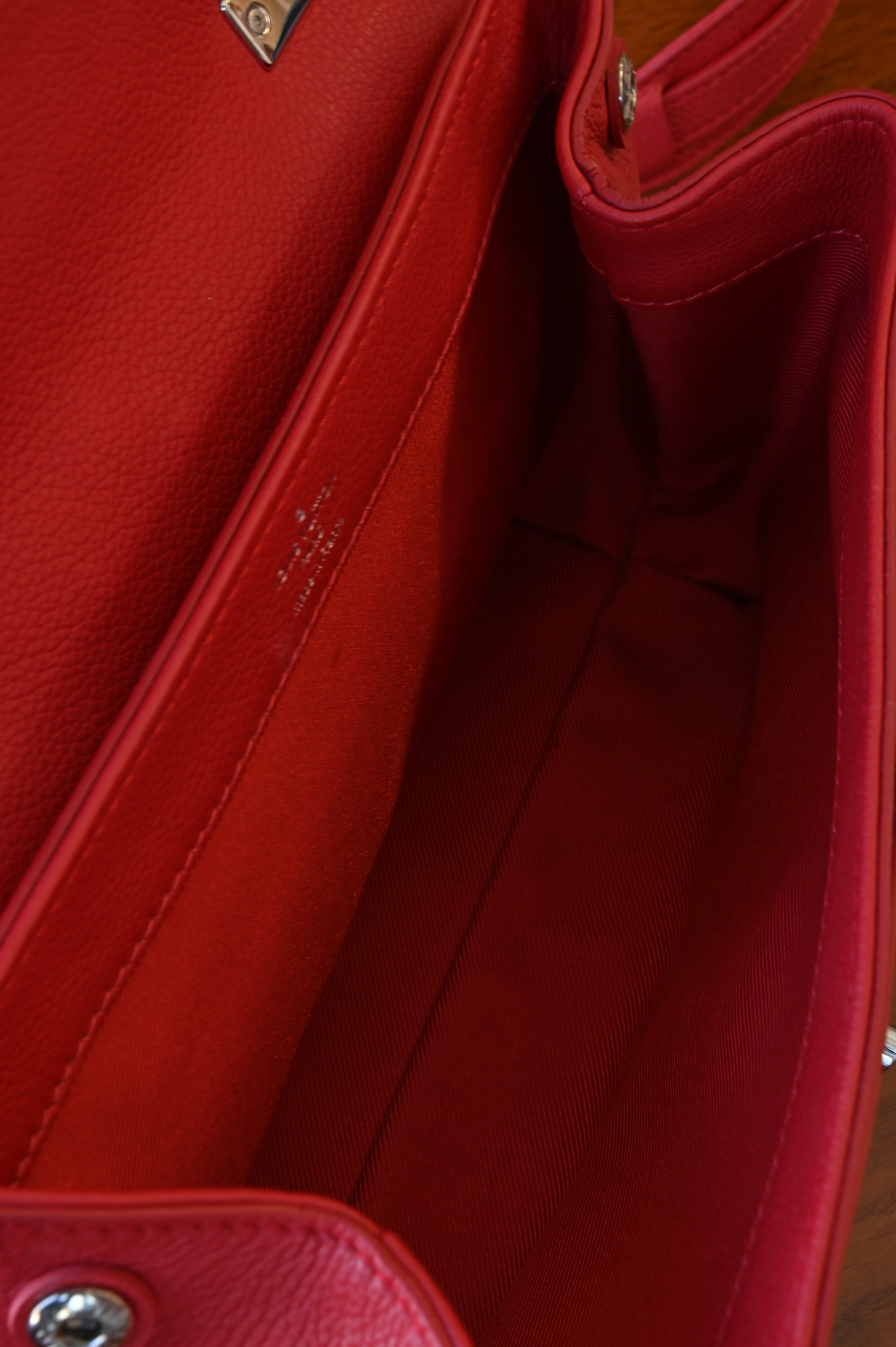 Louis Vuitton Red Lockme Crossbody Bag inside