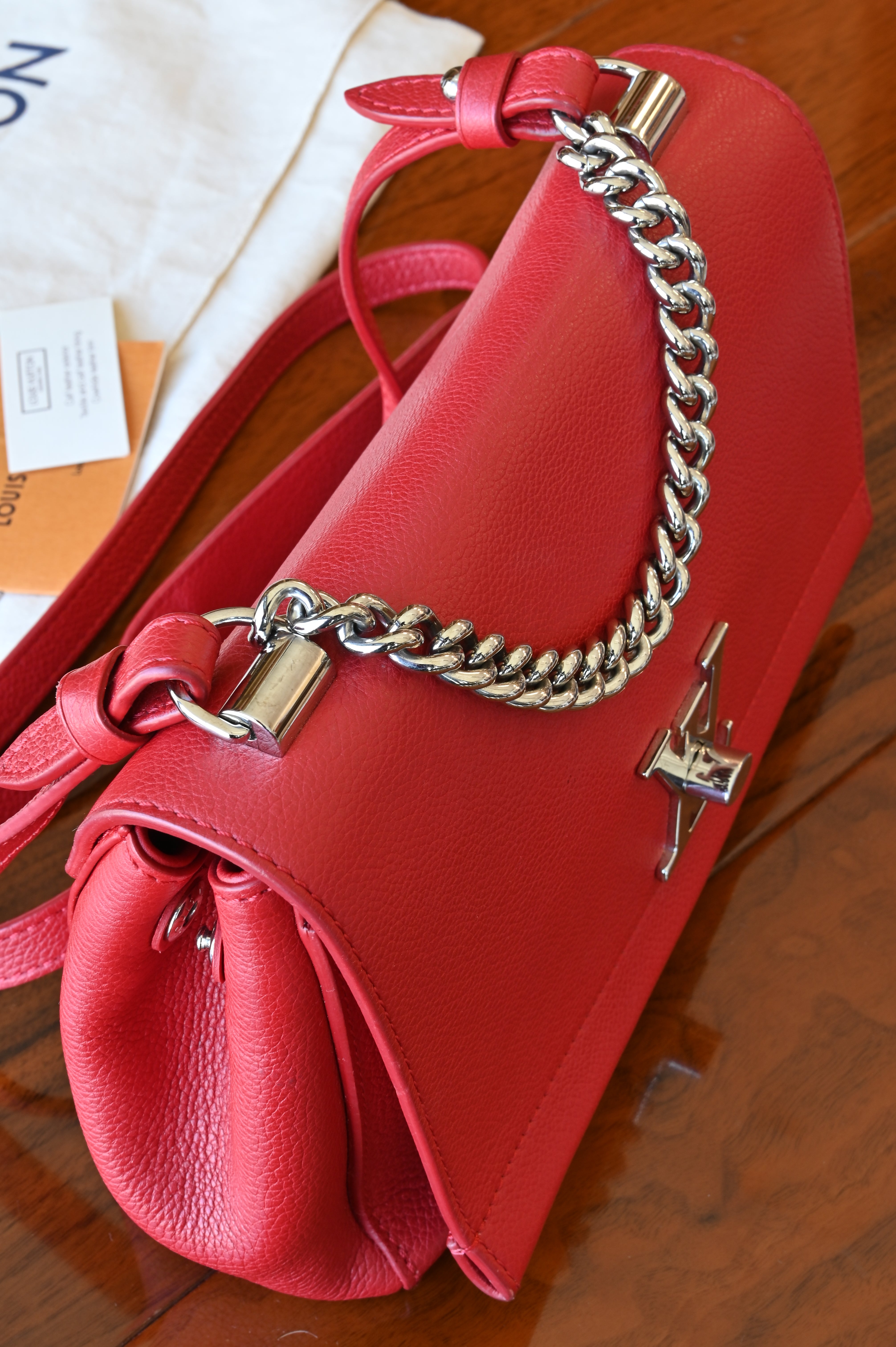 Louis Vuitton Red Lockme Crossbody Bag top