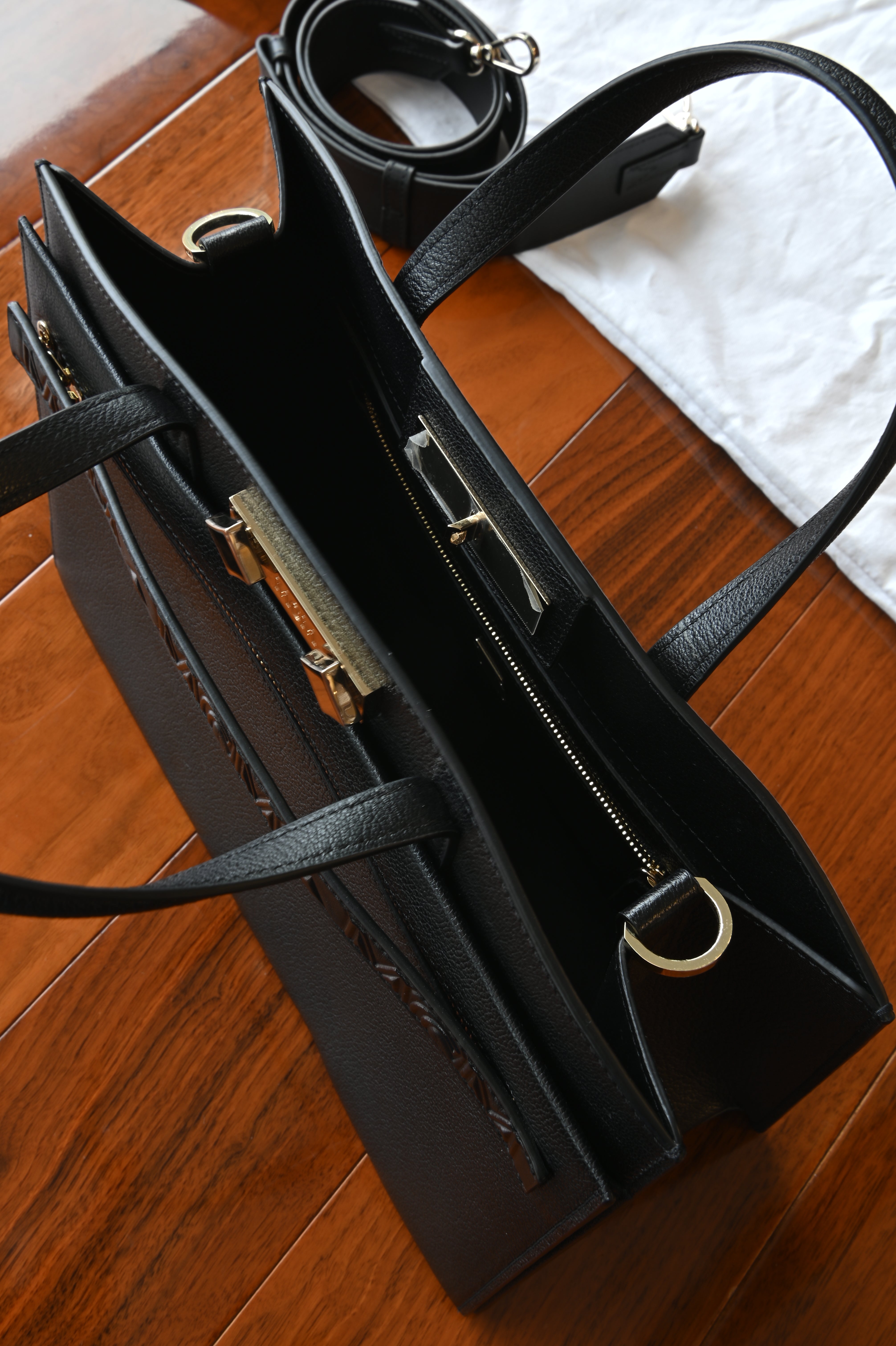 MCM Black Tote Bag open