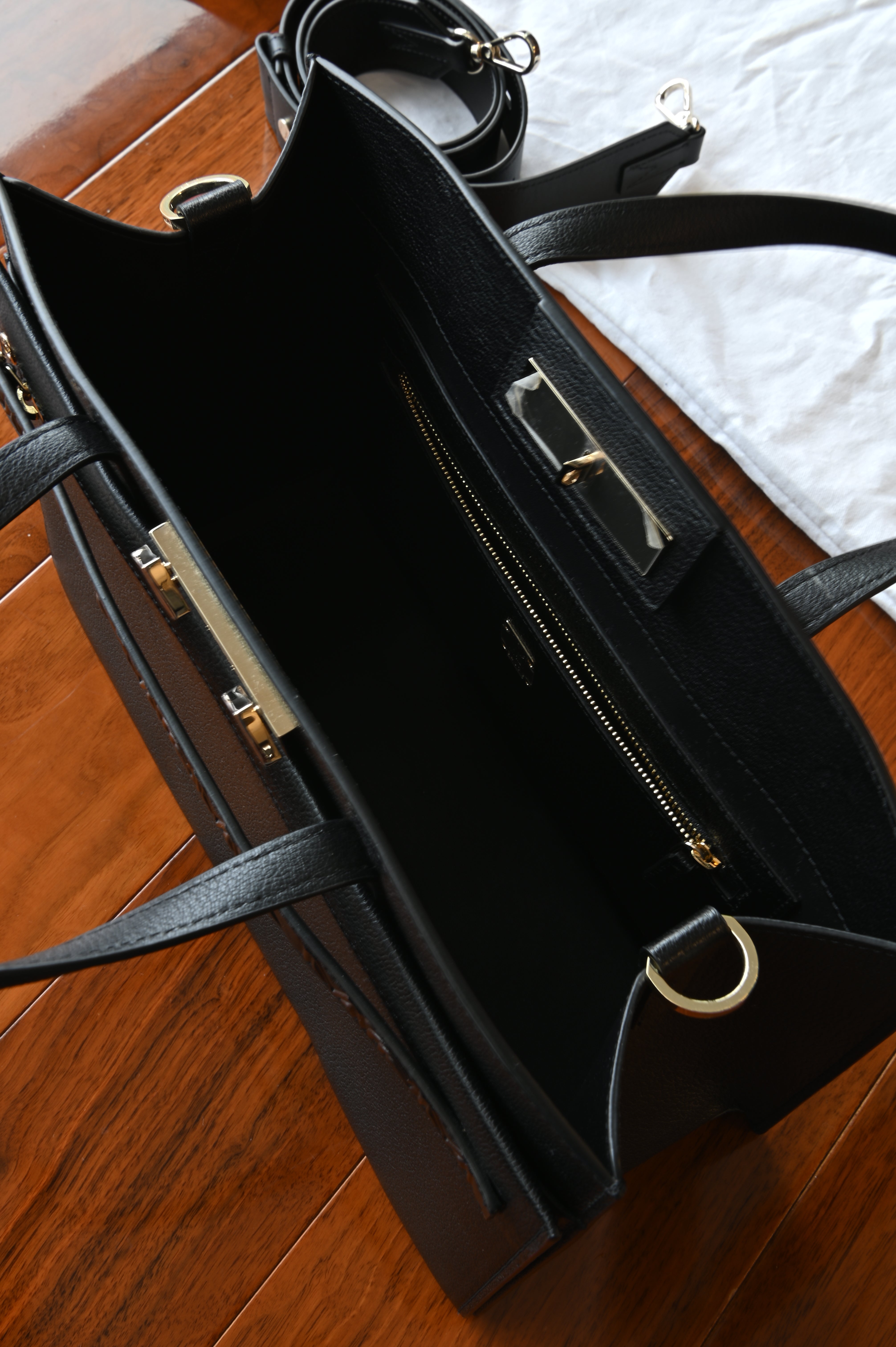 MCM Black Tote Bag open2