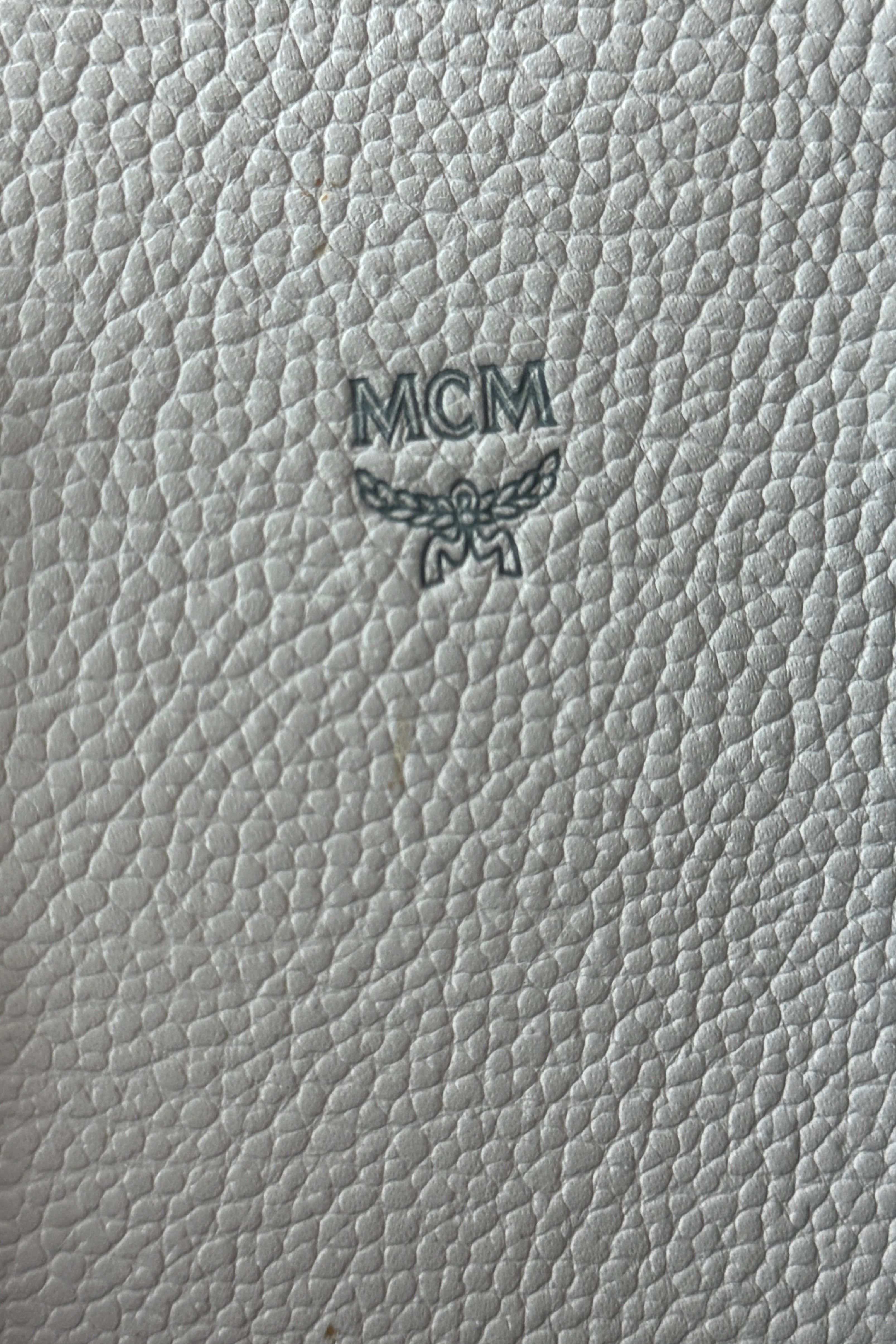 MCM Light Blue Crossbody Bag logo