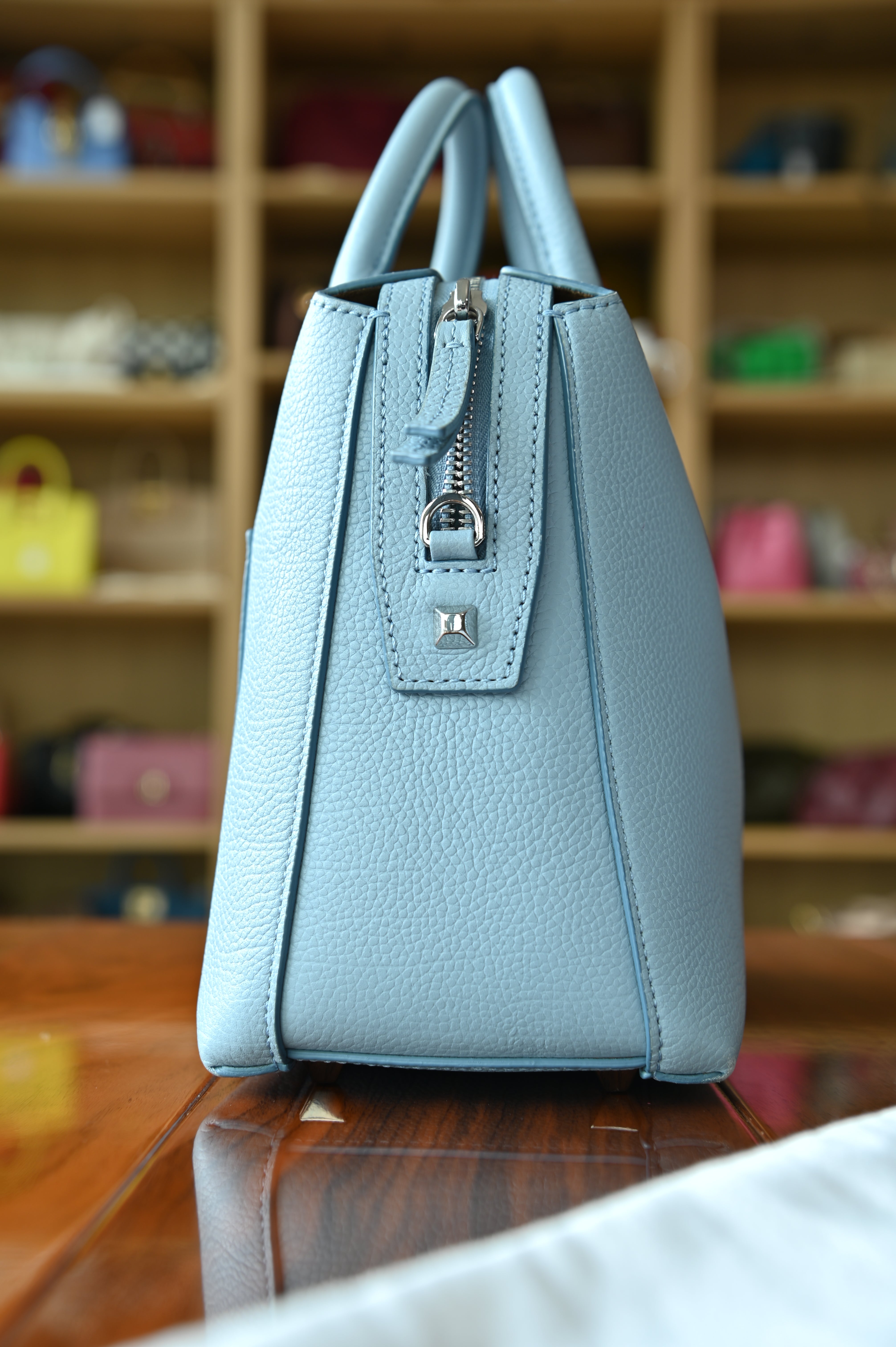 MCM Light Blue Crossbody Bag side two