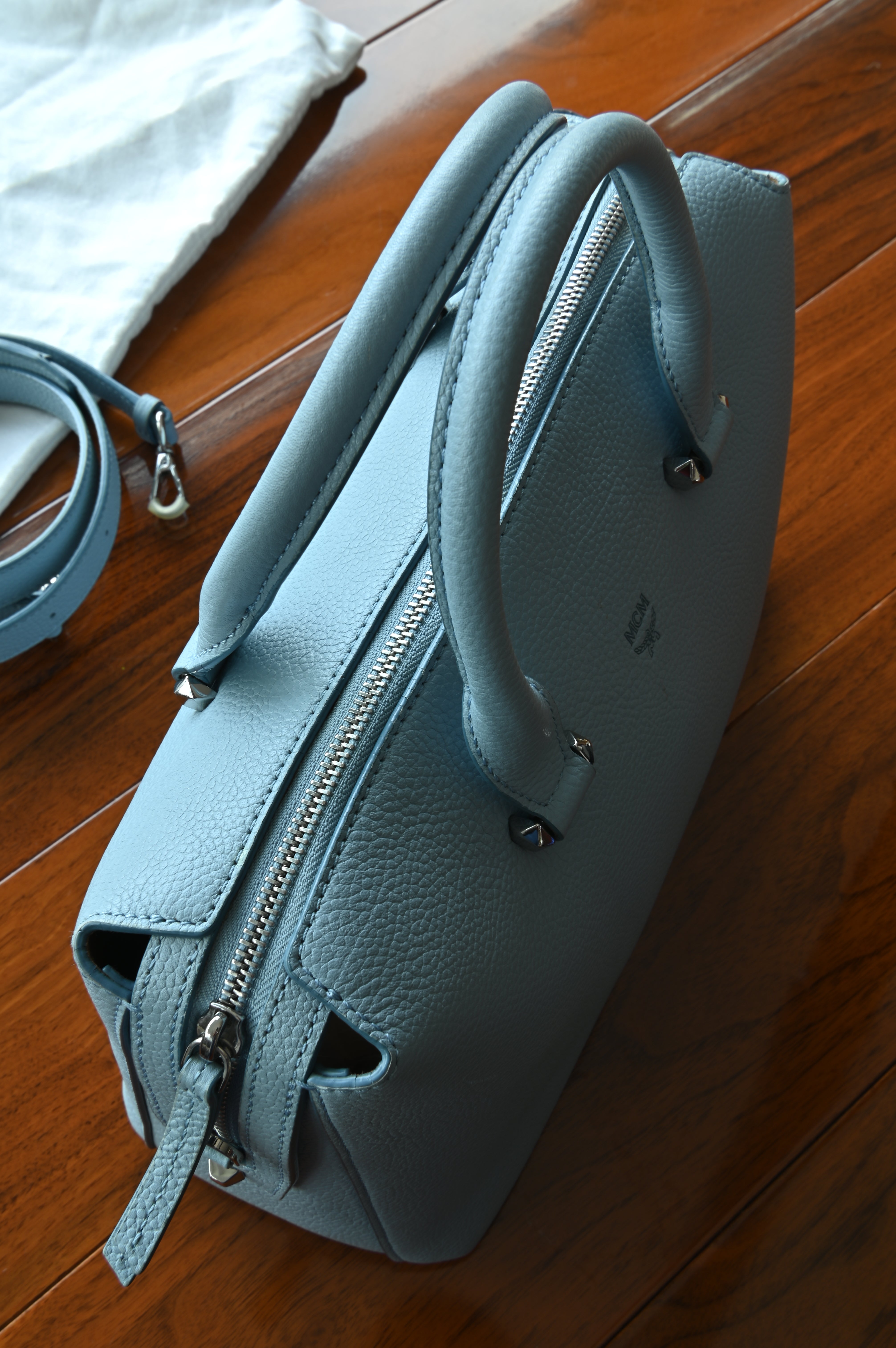 MCM Light Blue Crossbody Bag top