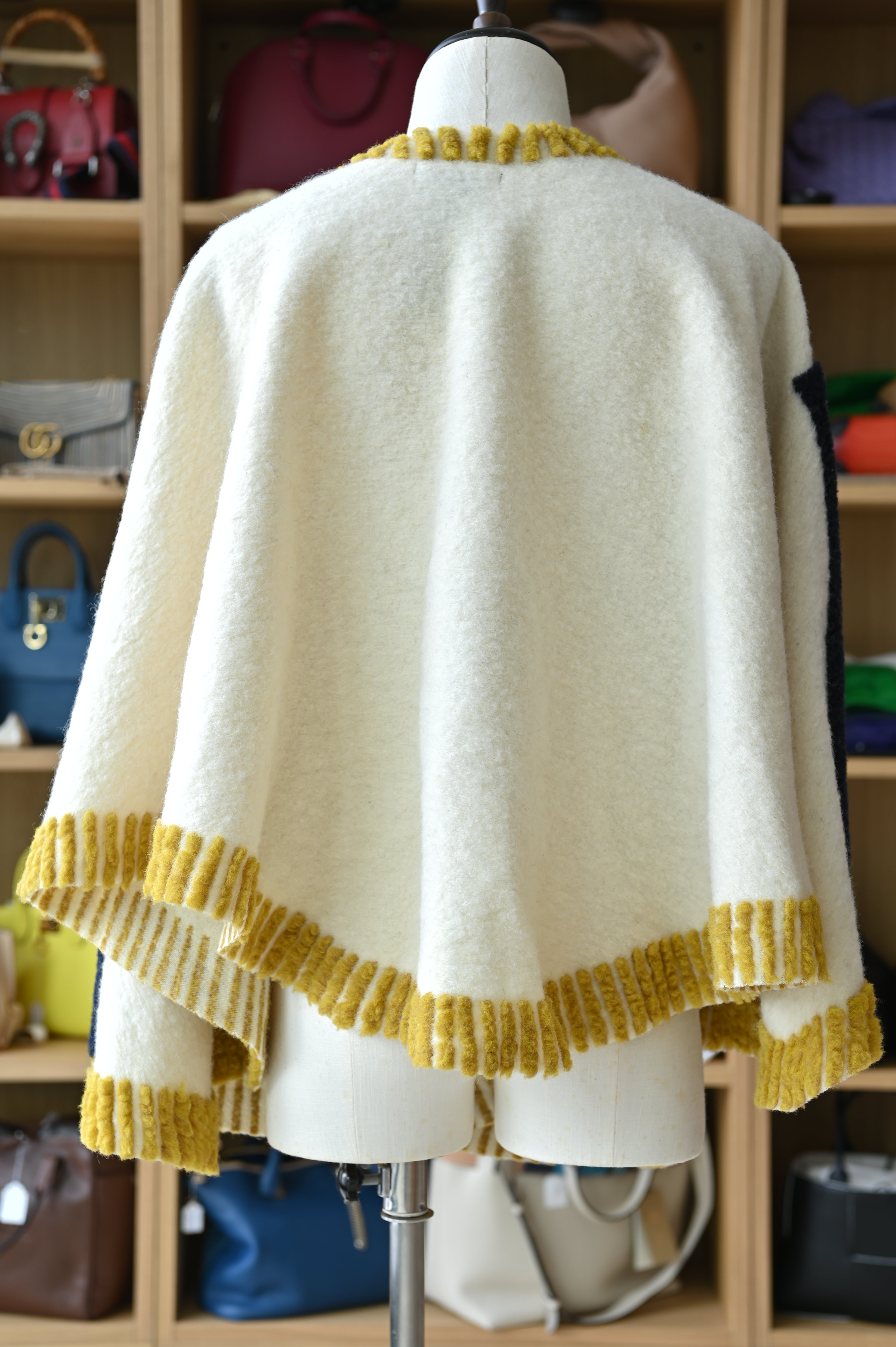 Maje Patterned Wool Poncho back