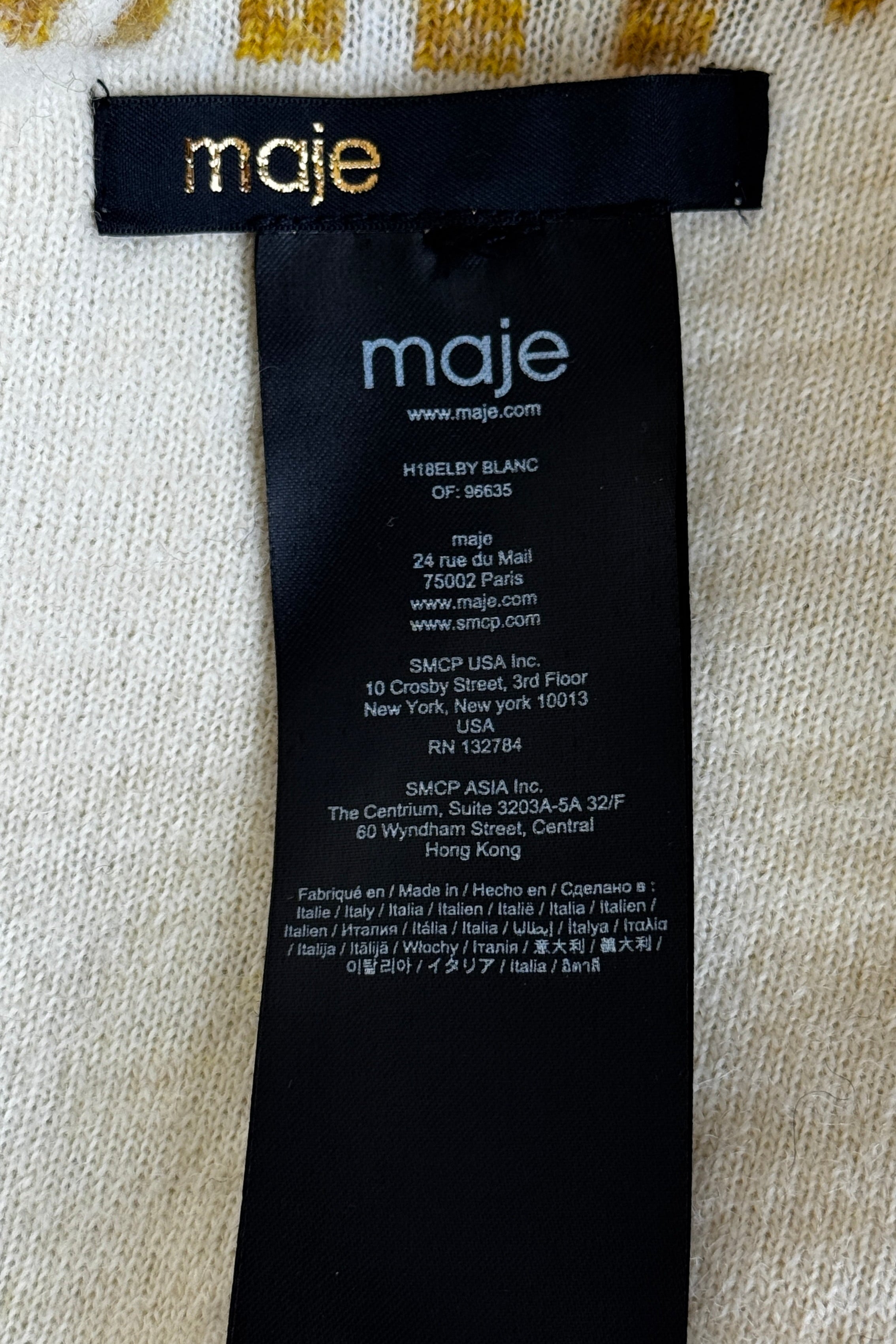 Maje Patterned Wool Poncho details