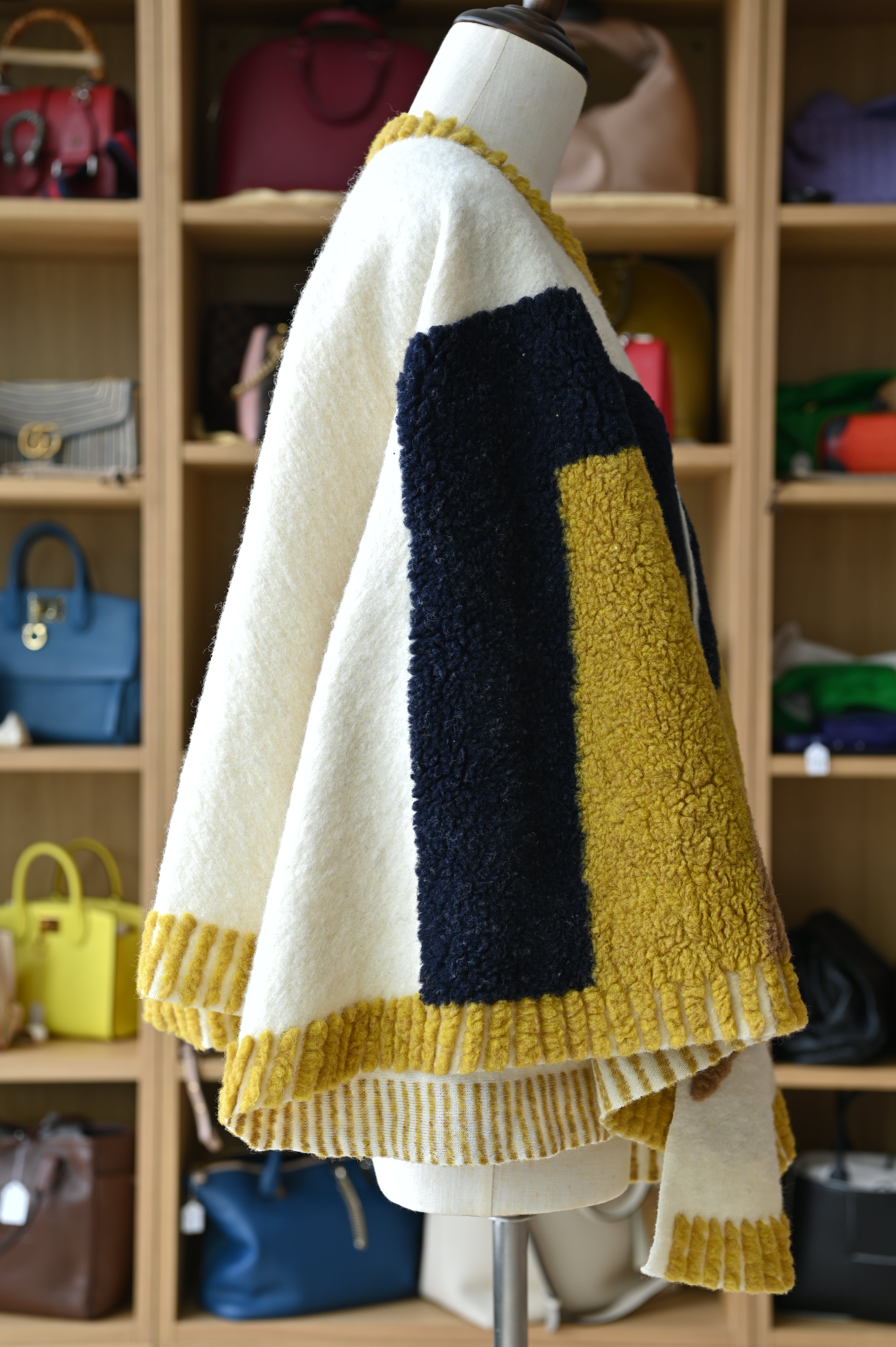Maje Patterned Wool Poncho side