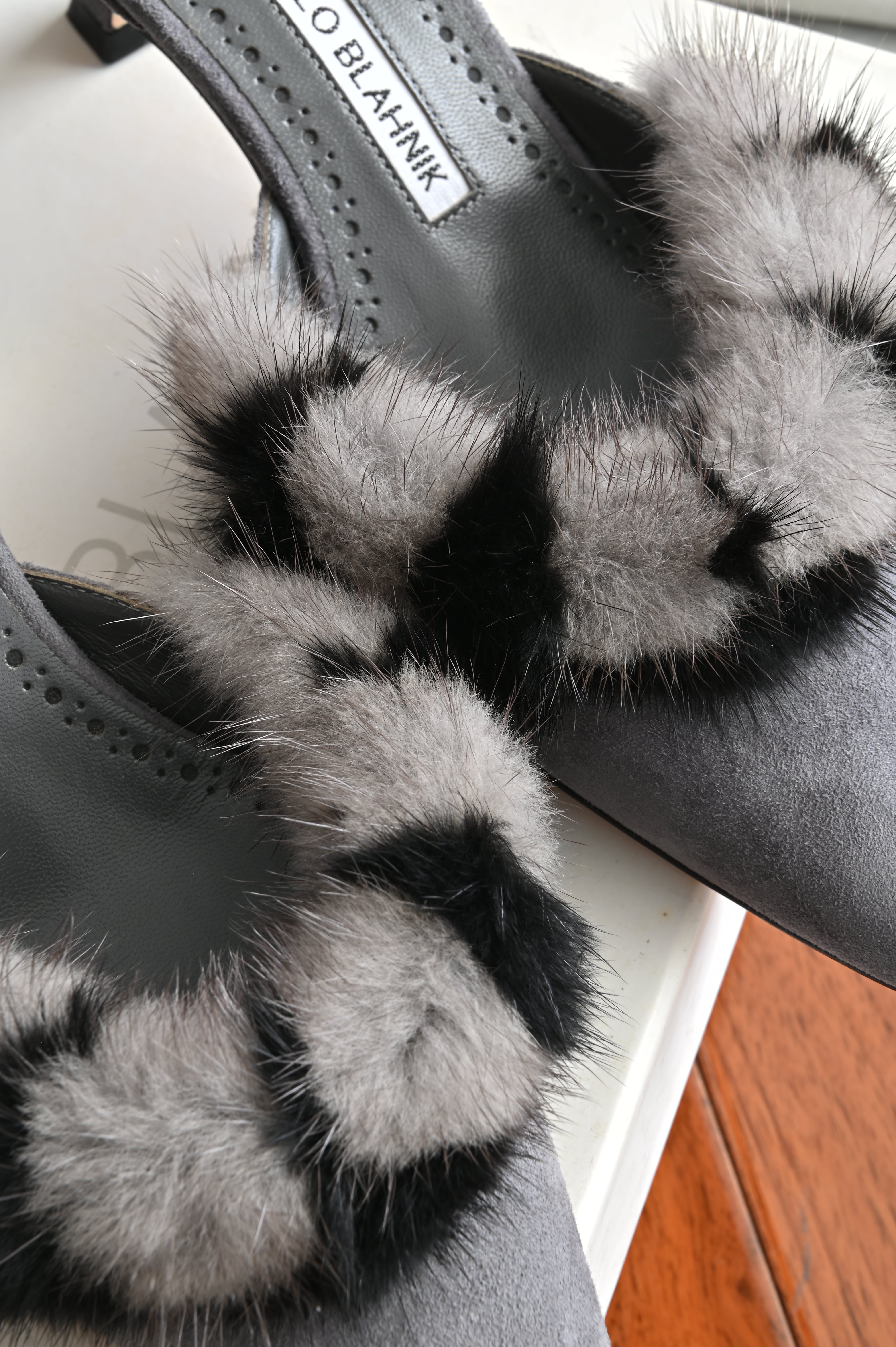 Manolo Blahnik Fur Mules fur