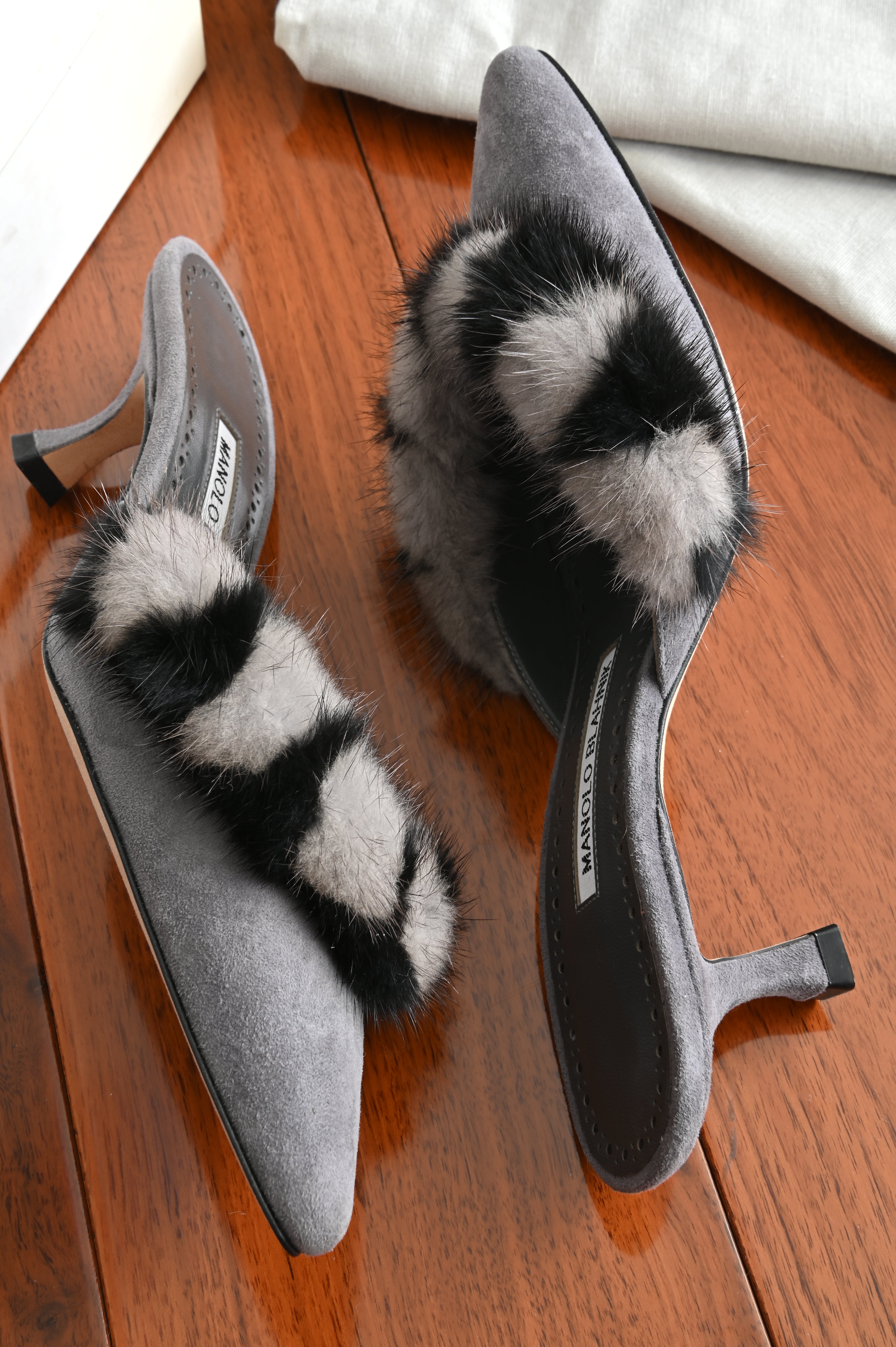 Manolo Blahnik Fur Mules side